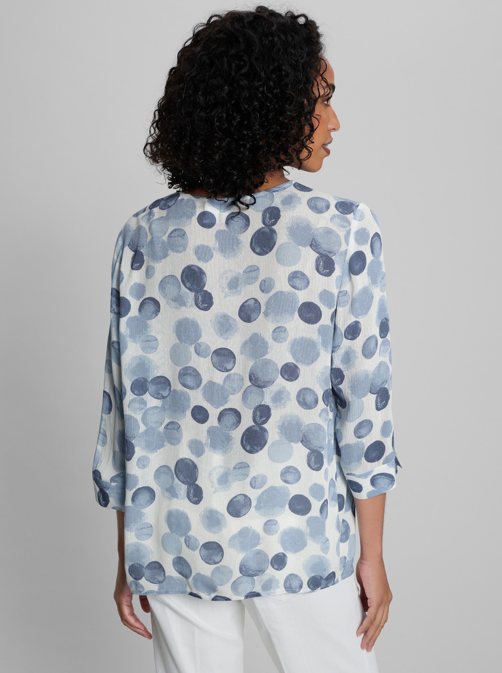 heine Druckbluse mit Tupfenmuster - ecru-bleu-bedruckt