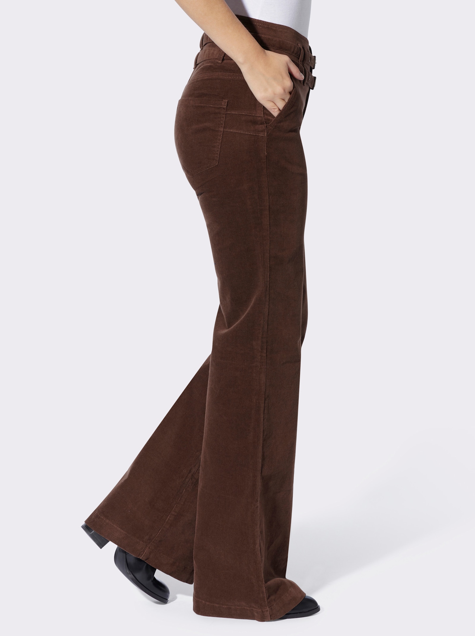 heine Cordhose mit hohem Bund - schoko