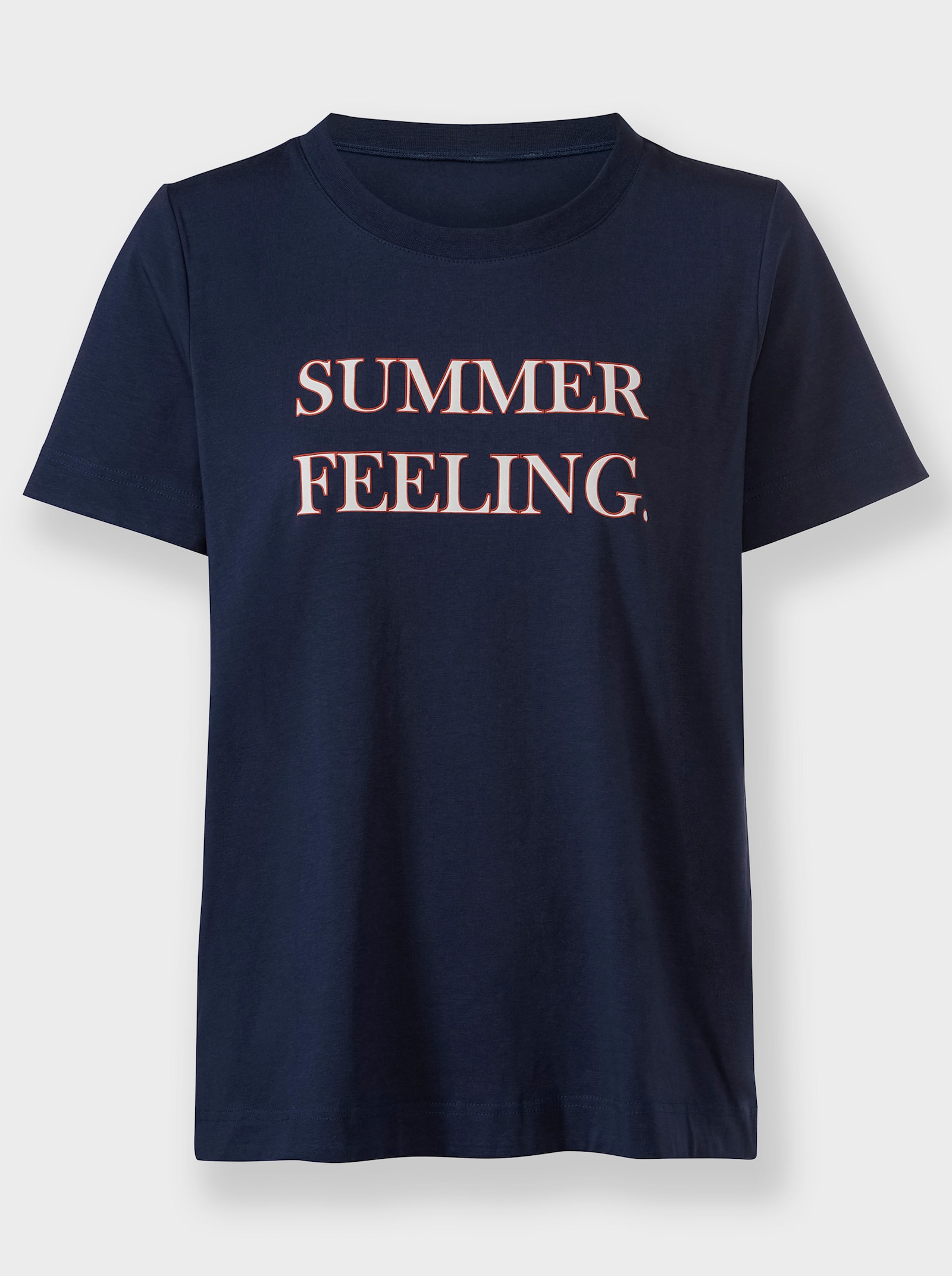 heine T-shirt à manches courtes avec imprimé plaqué - marine-écru