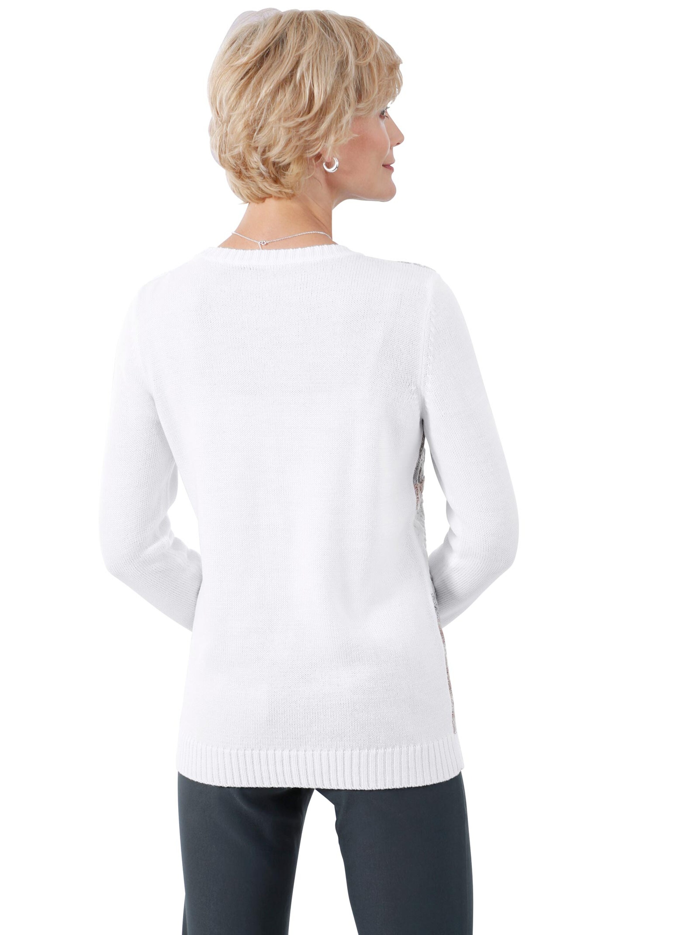 Pullover - weiß-taupe