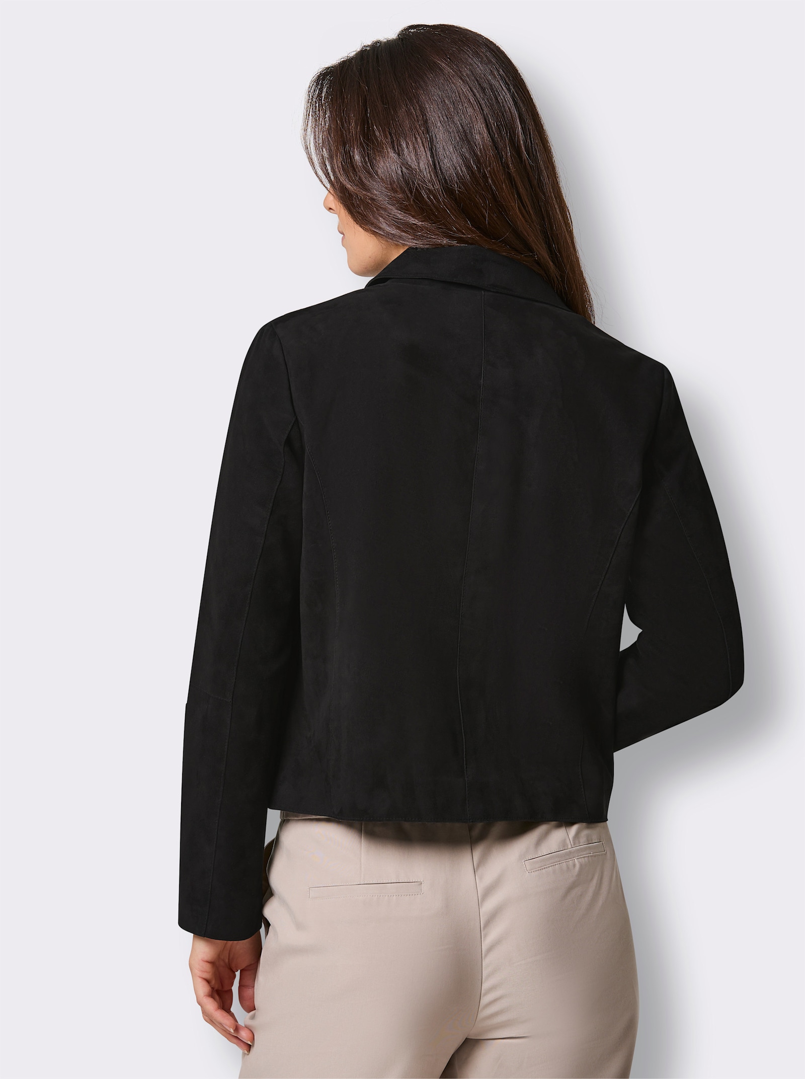 Mainpol Lederblazer in Ziegenvelours-Qualität - schwarz