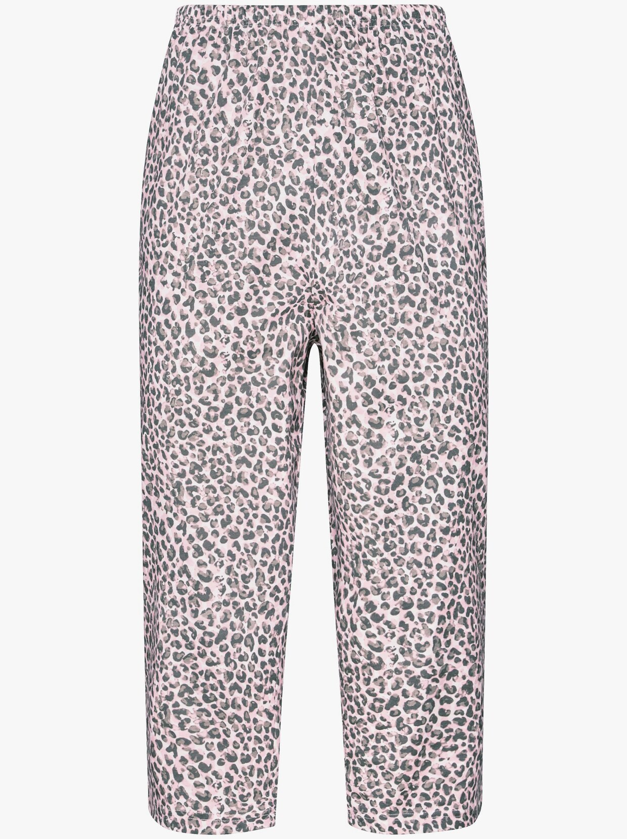 Pyjamas med capribyxa - ljusrosa-grå, tryckt