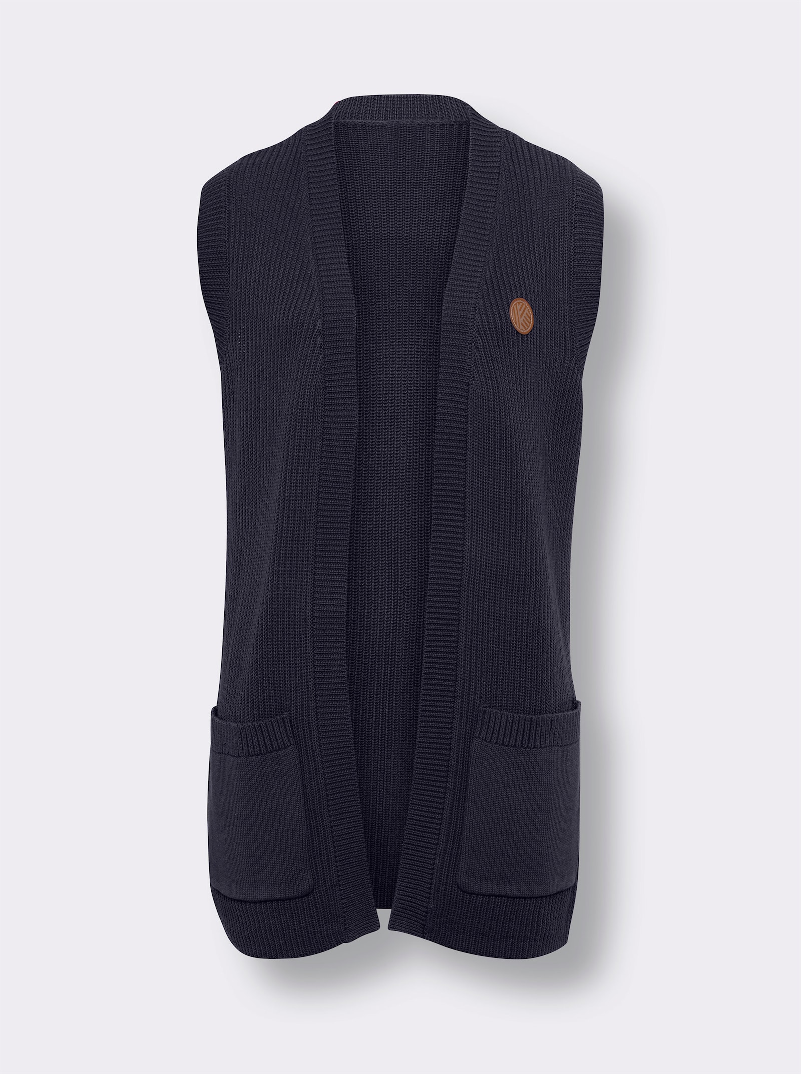Pletená vesta, rebr.vzhľ. - námornícka modrá