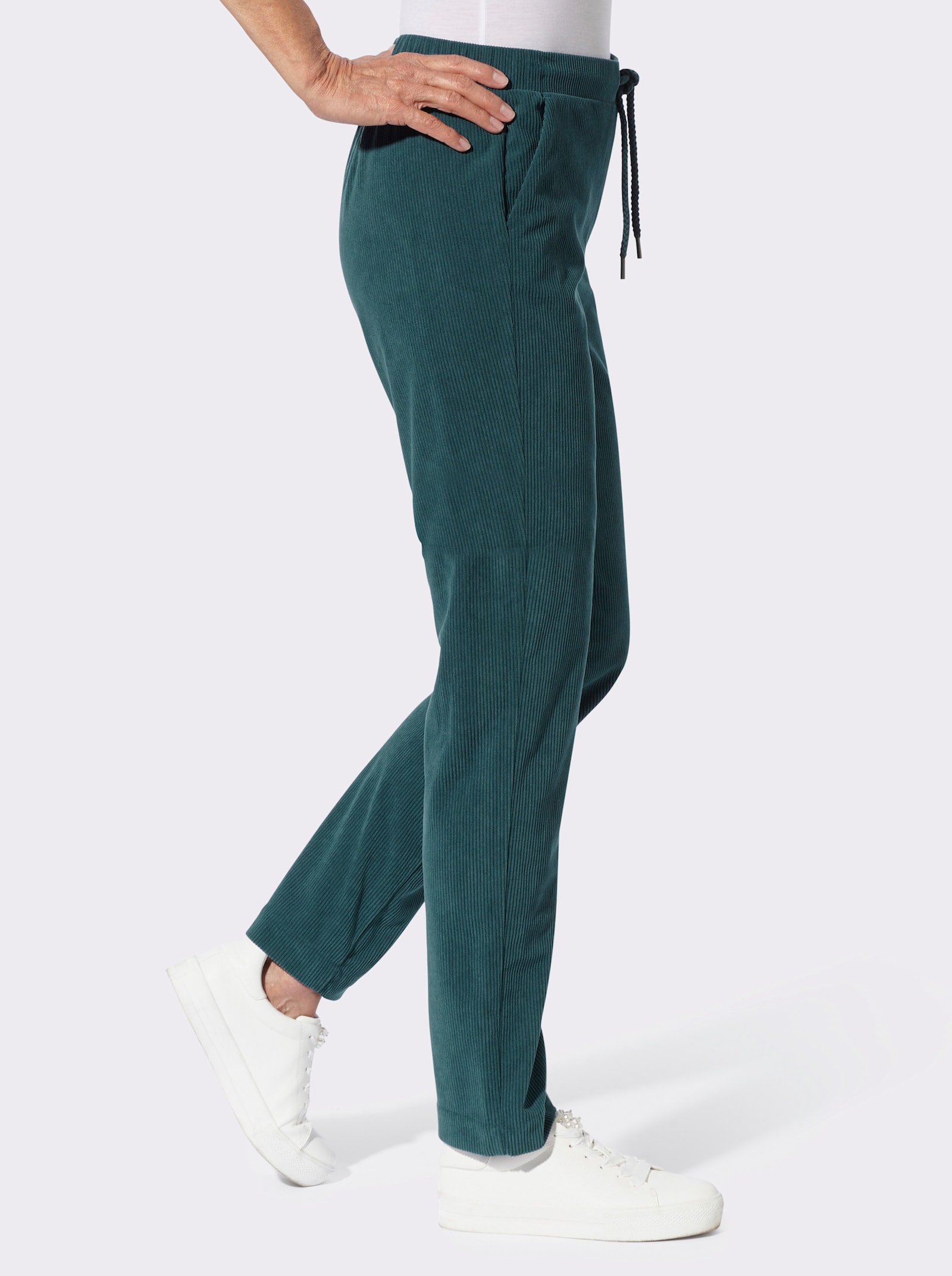  Cordhose mit Schlupfbund - petrol
