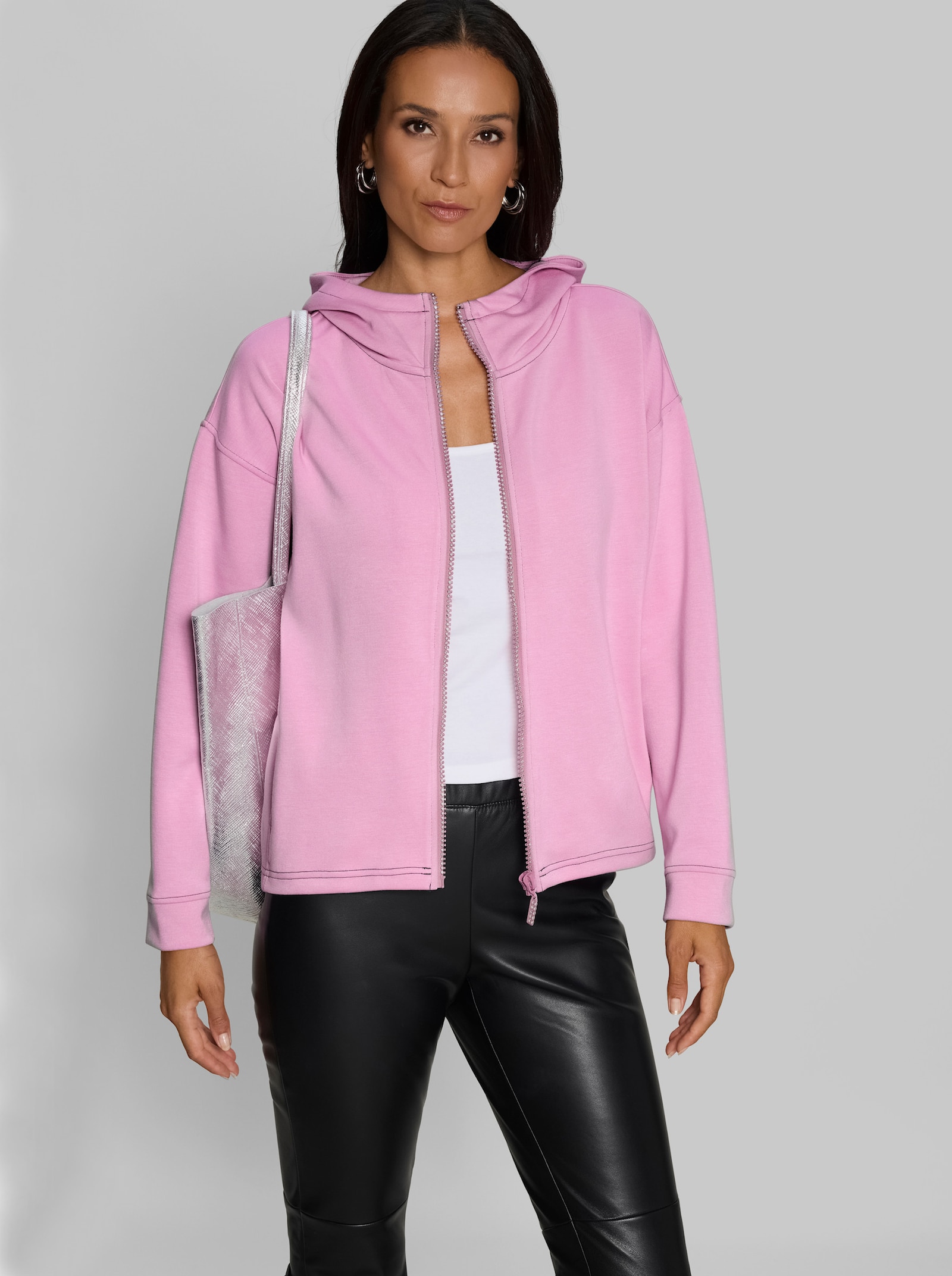 heine Shirtjacke mit Kapuze - rosé