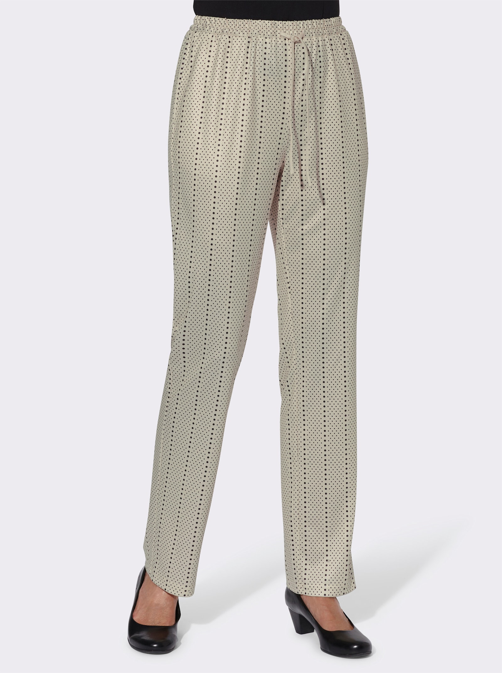 Jerseyhose mit Bindeband - sand-getupft