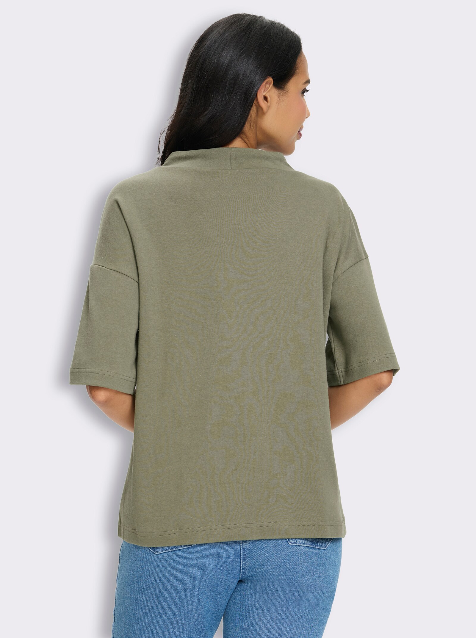 Longsweatshirt mit Kapuze - khaki