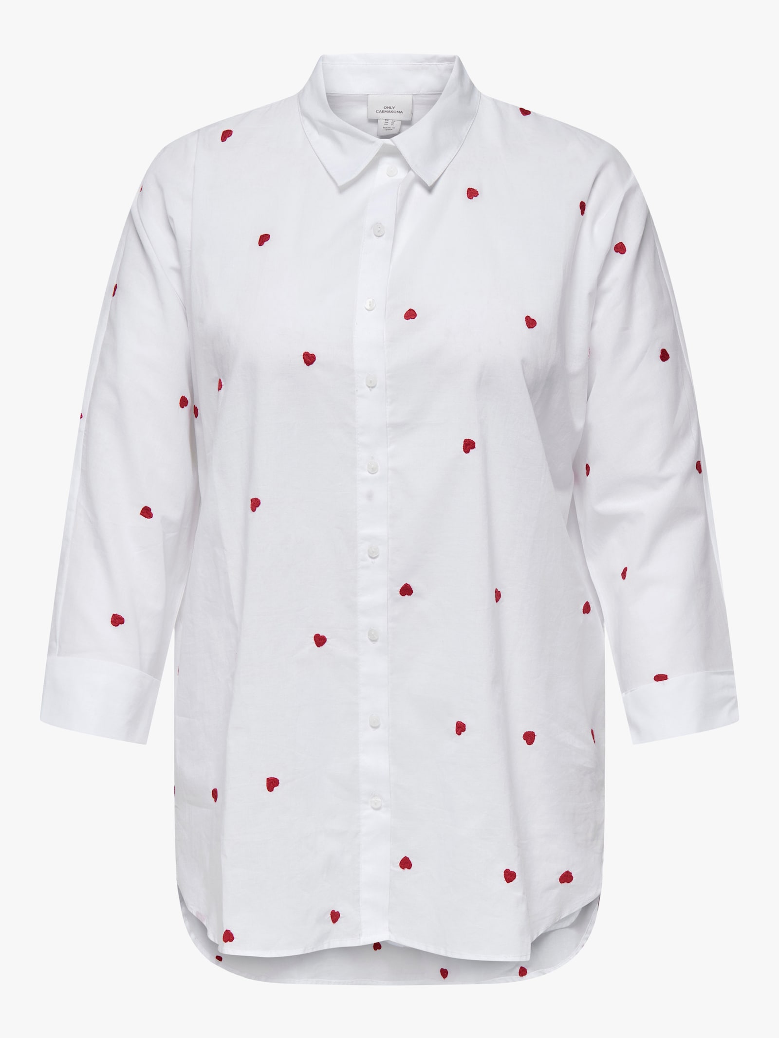 ONLY CARMAKOMA Langarmbluse - bright white aop:heart