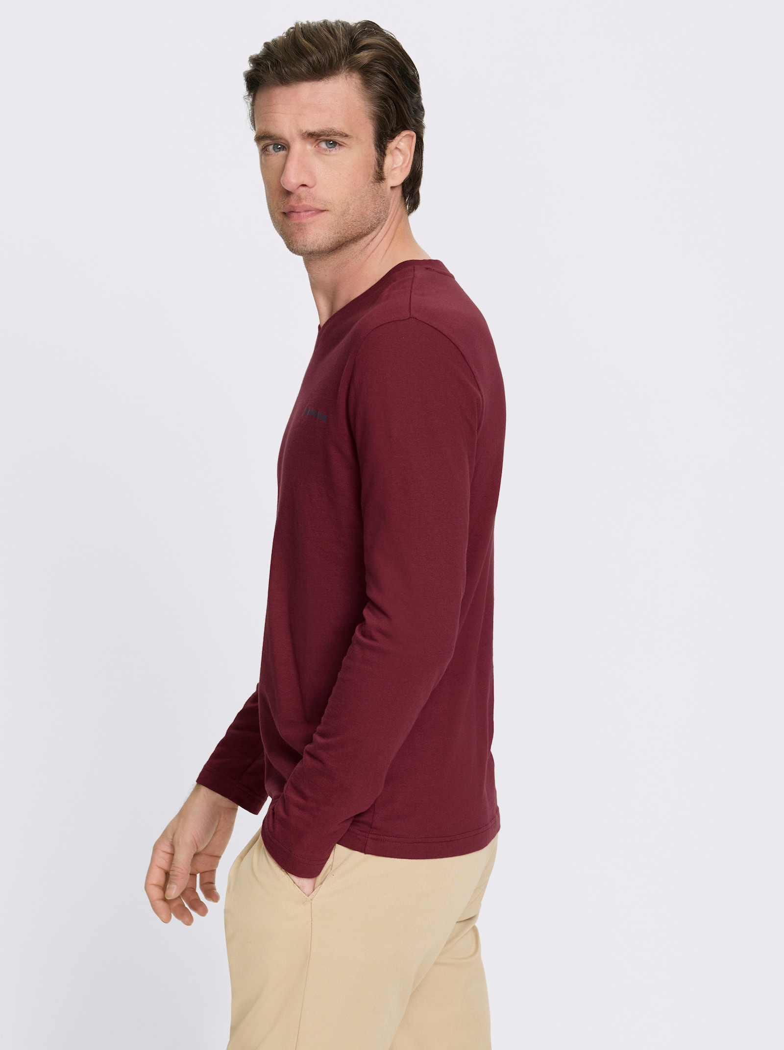 Catamaran Langarmshirt - rauchblau + bordeaux
