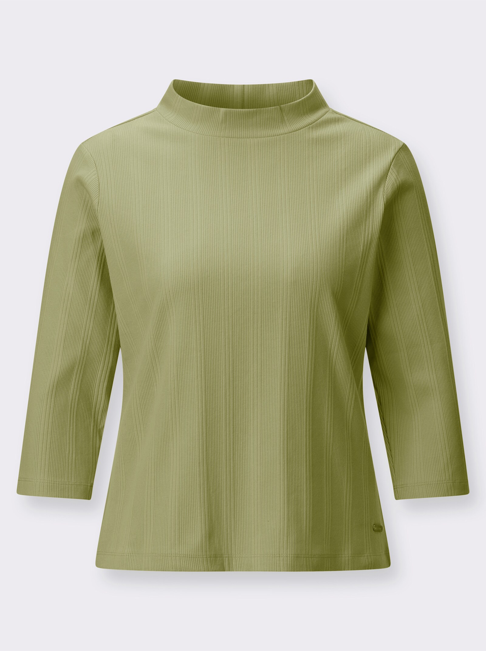 Stehkragenshirt im Jacquardmuster - lindgrün