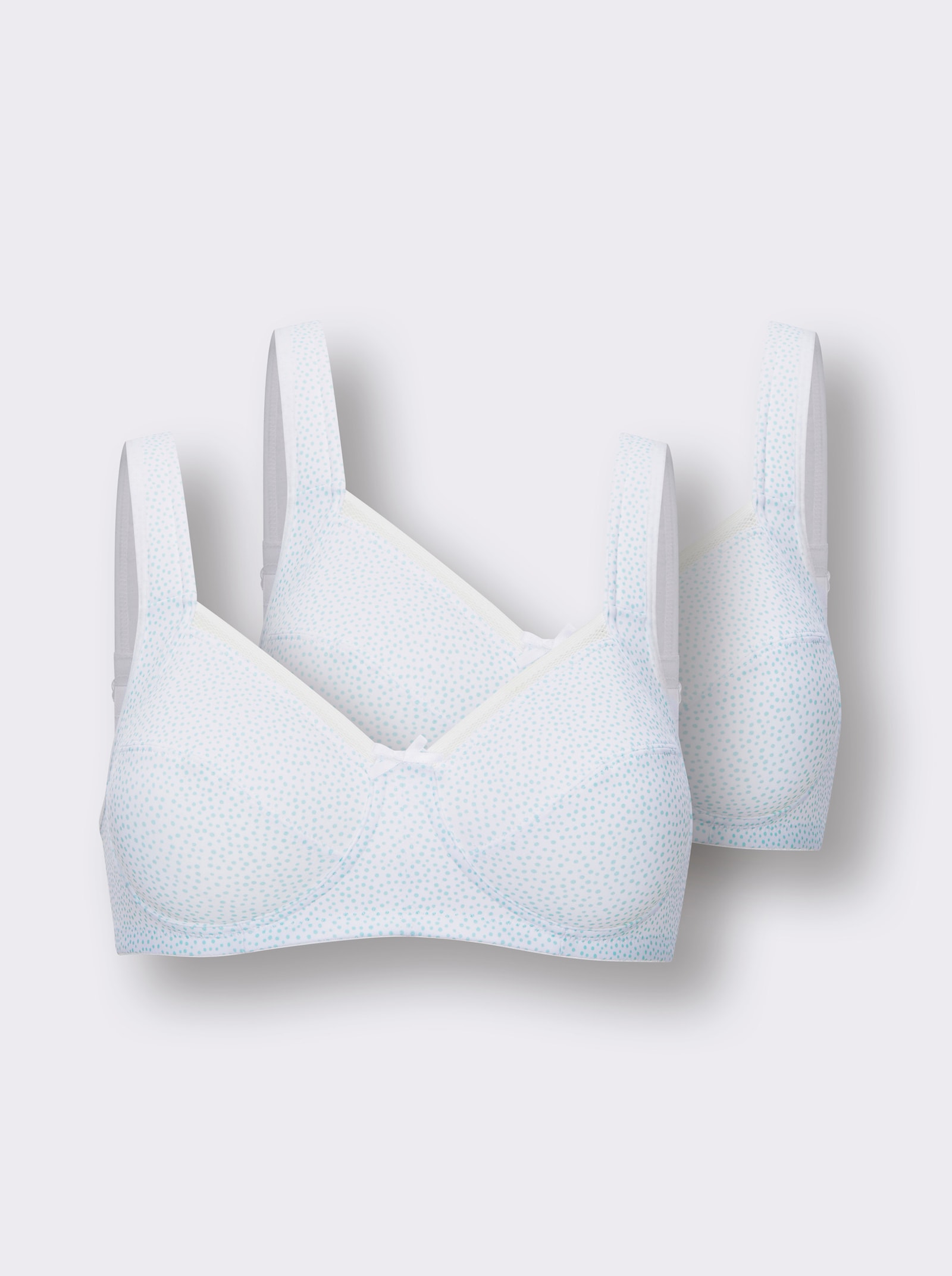 wäschepur Komfort-BH ohne Bügel - weiß-mint-bedruckt