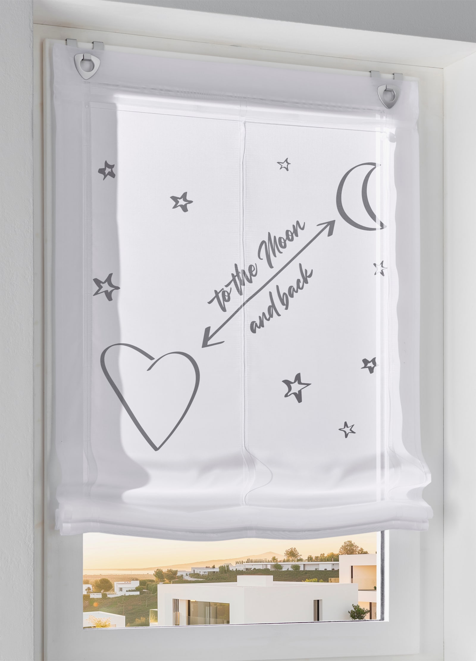 heine home Raffrollo - weiss-grau