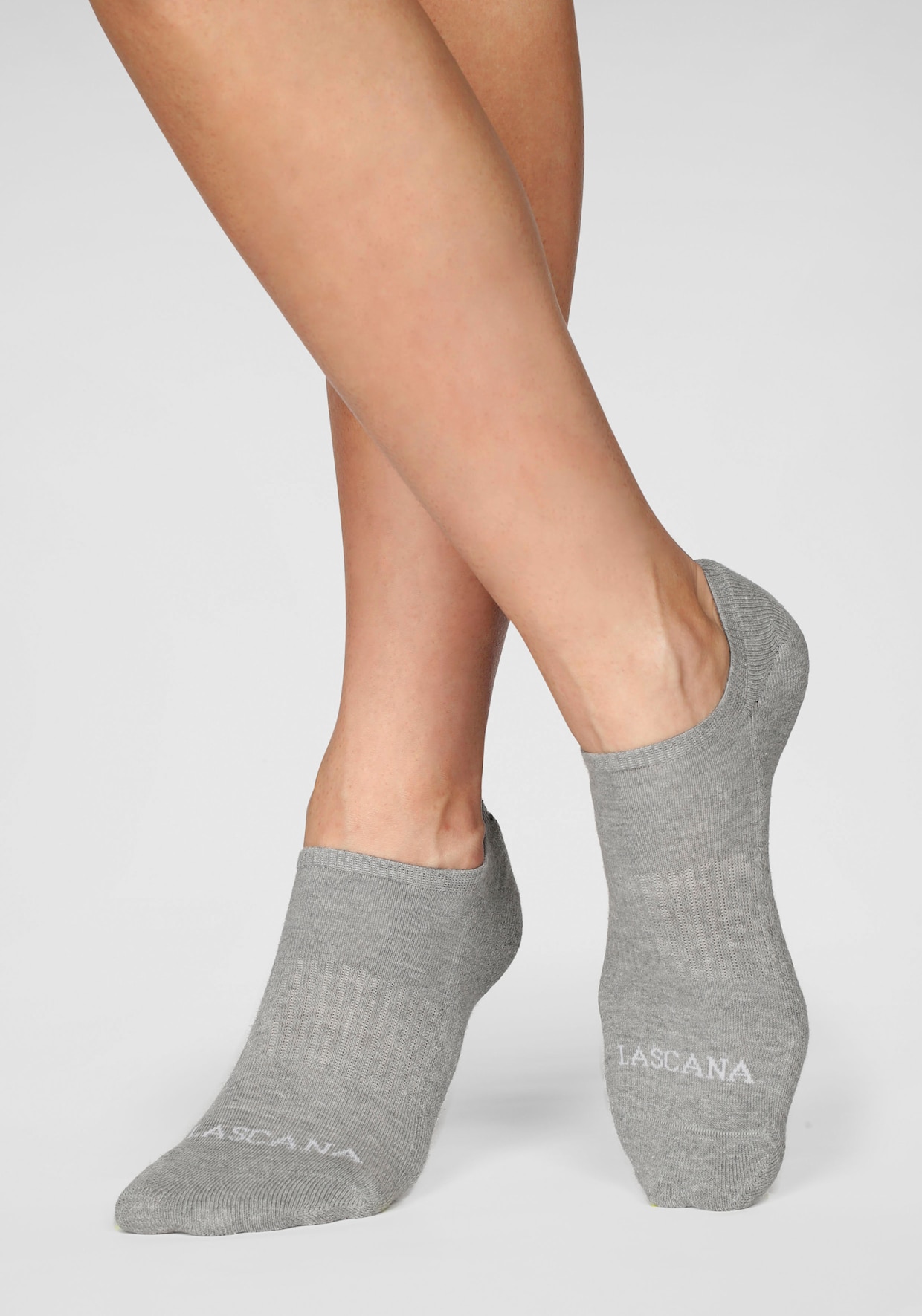 LASCANA ACTIVE Sneakersokken - 3x wit, 2x zwart, 2x grijs gemêleerd