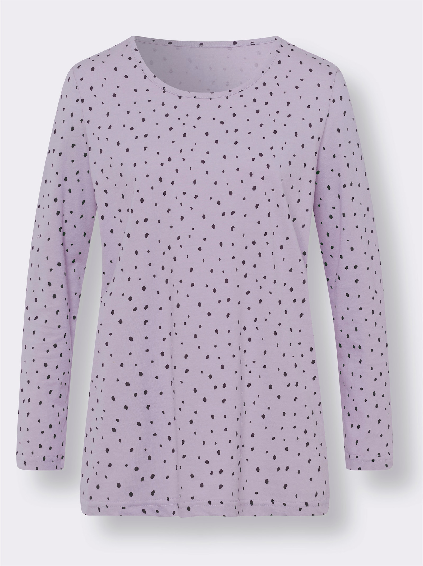 Schlafanzug mit Pünktchen- und Blumen-Muster - flieder-traube-bedruckt