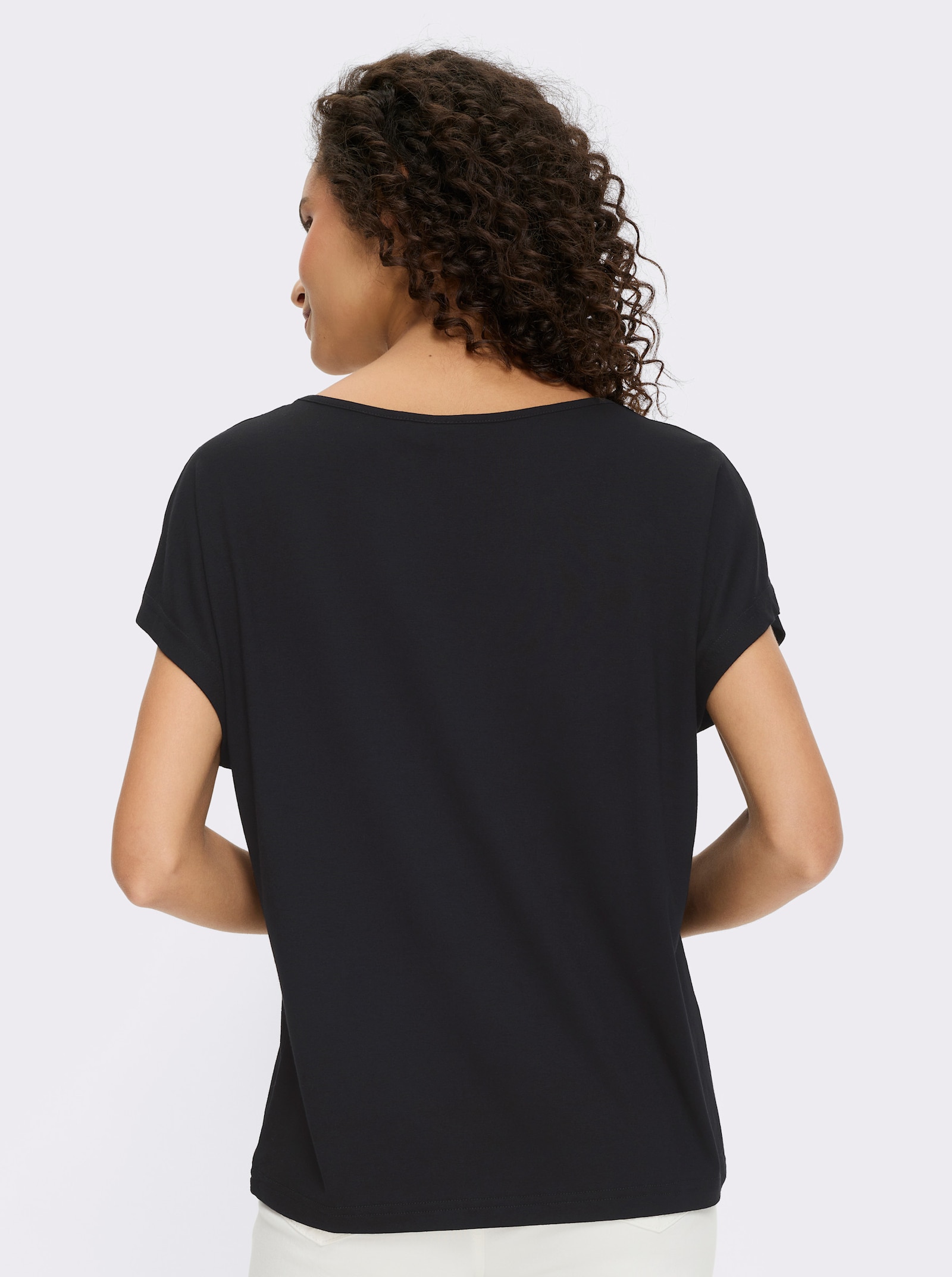 heine Kurzarmshirt mit 3D-Print - schwarz-beige-bedruckt