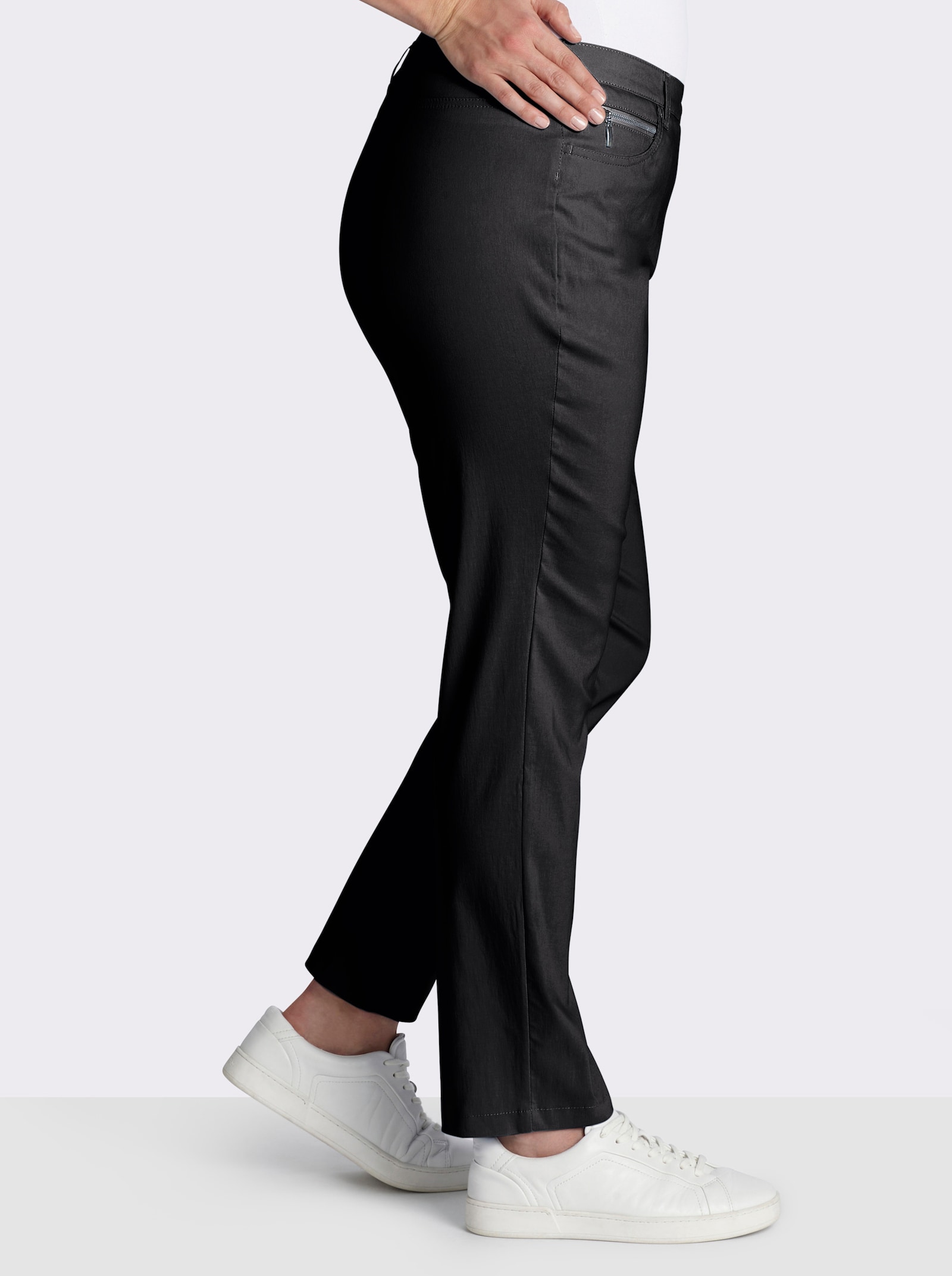 Stehmann Comfort line Stretch-Hose mit Zier-Taschen vorne - schwarz