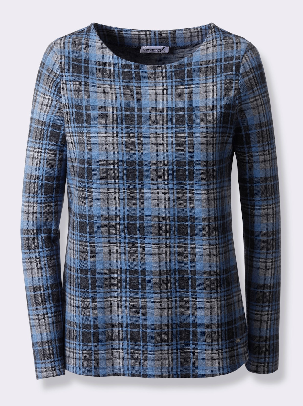 Shirt met lange mouwen - middenblauw/zwart geruit