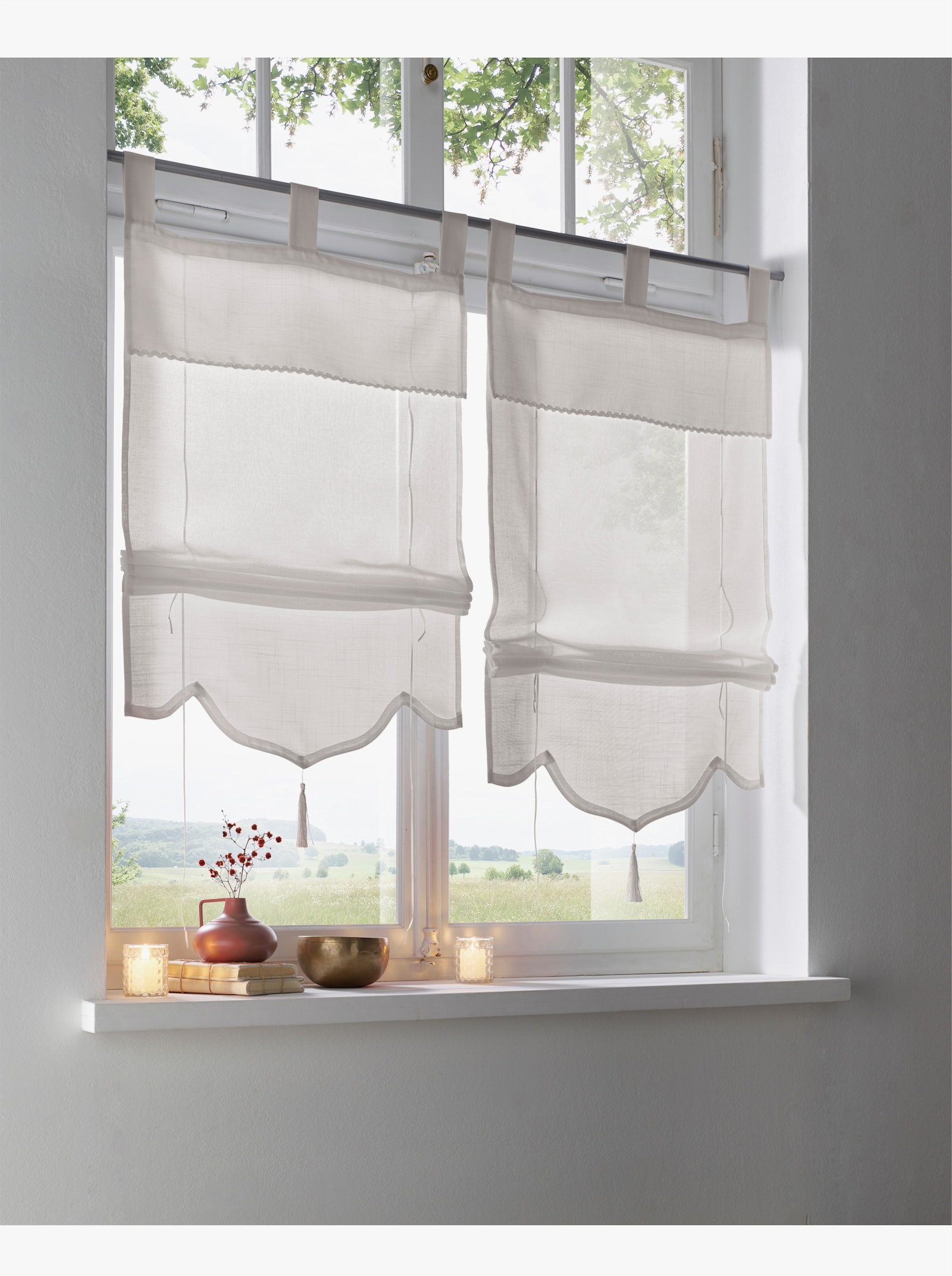 heine home Bändchenrollo - offwhite