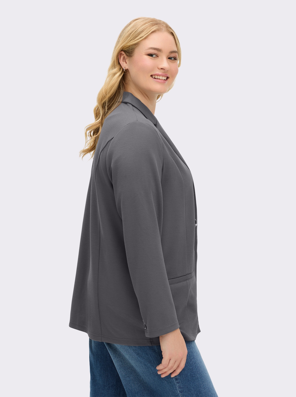 Blazer mit Schmuckknöpfen - anthrazit