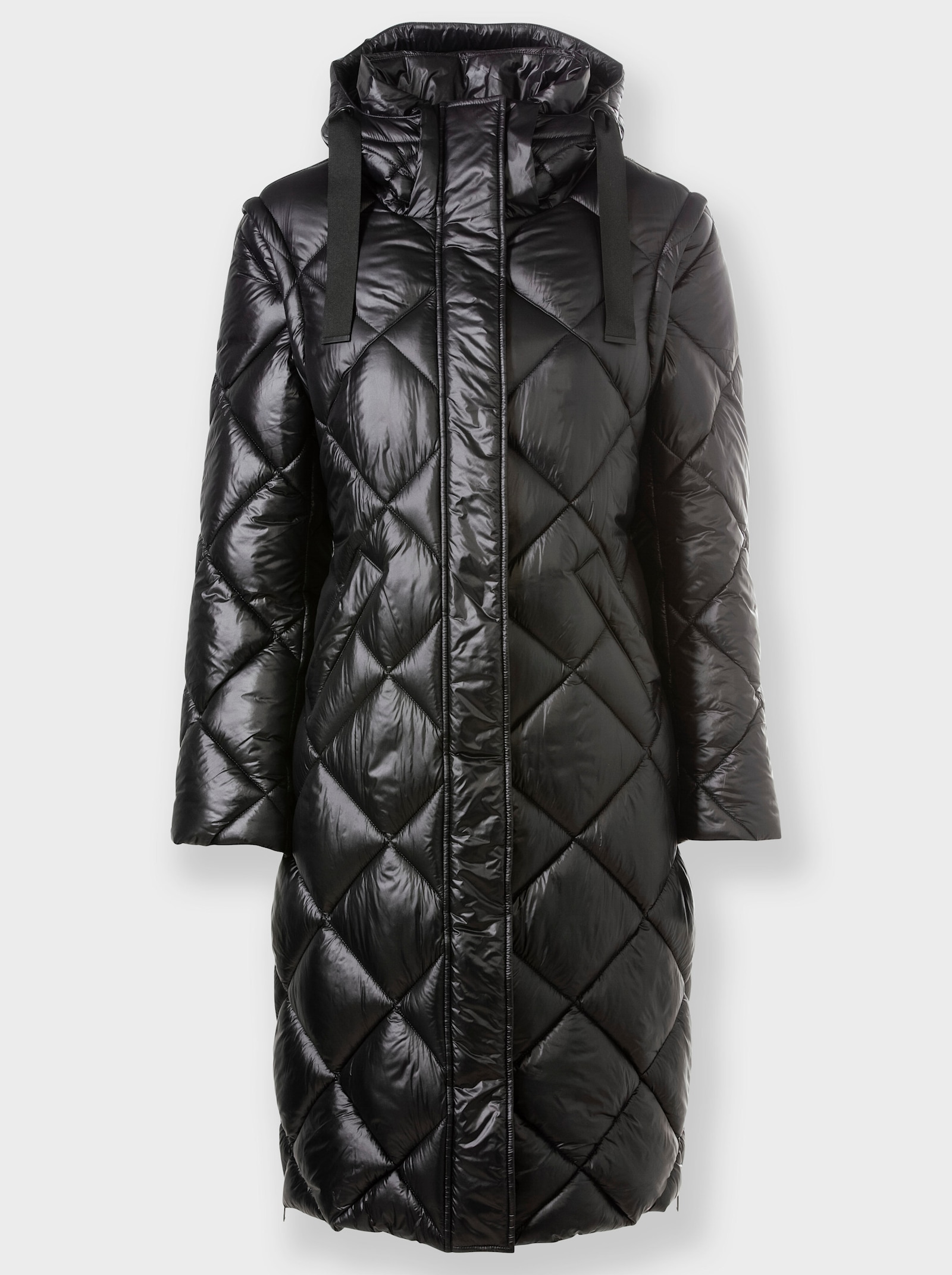 heine Wintermantel mit abzippbaren Ärmeln - schwarz