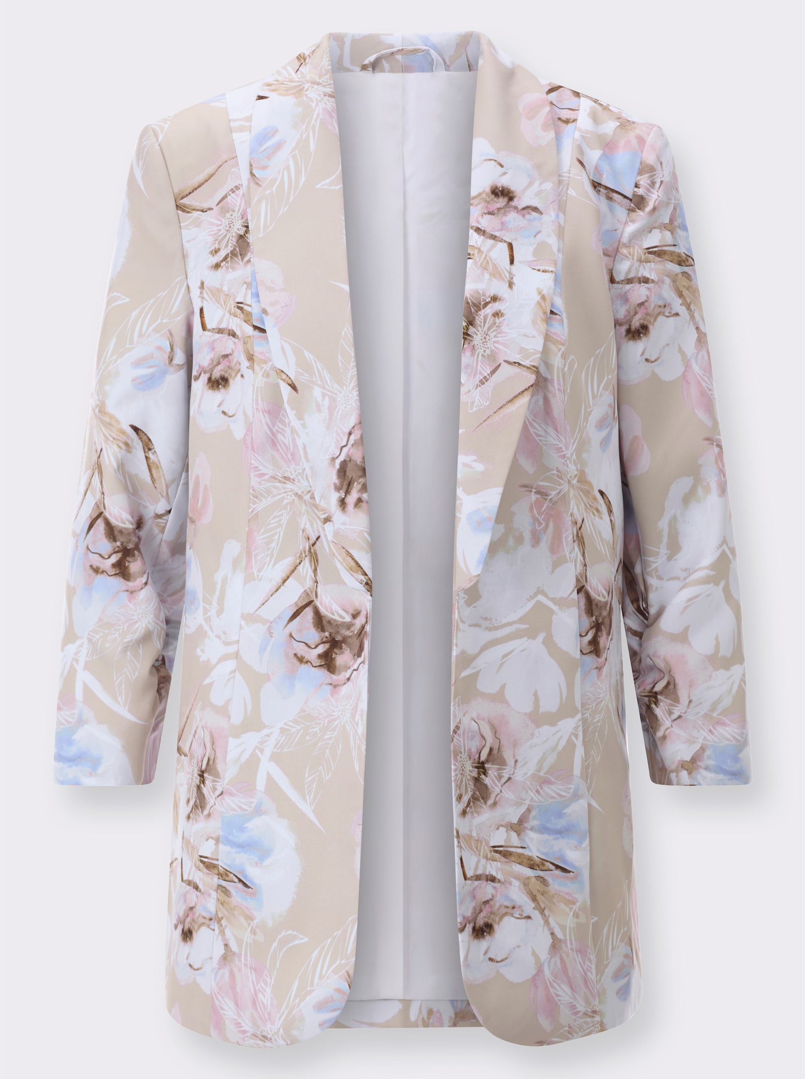 Blazer mit Blütendruck - sand-ecru-bedruckt