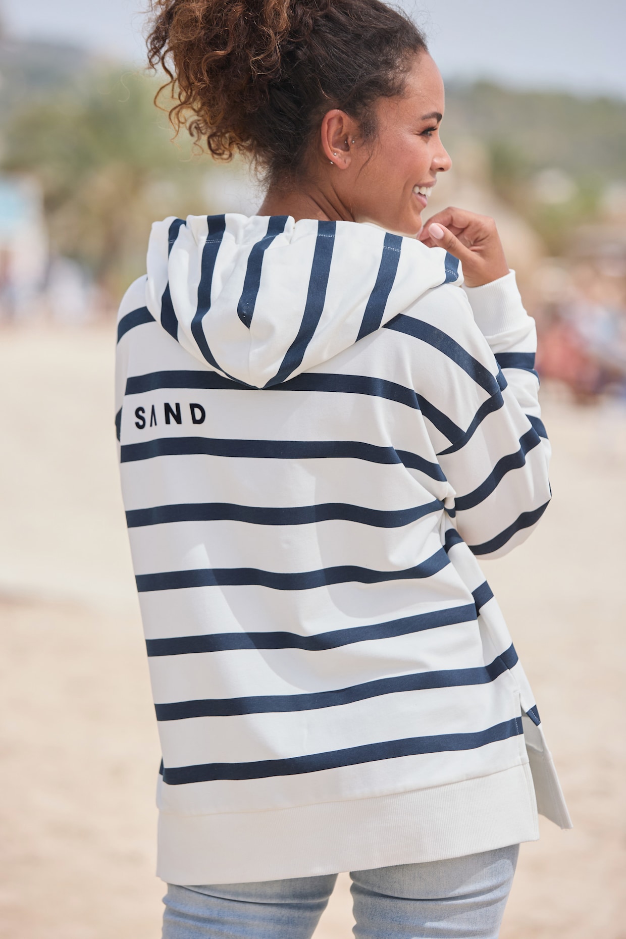 Elbsand Sweatshirt met capuchon - wit/marine
