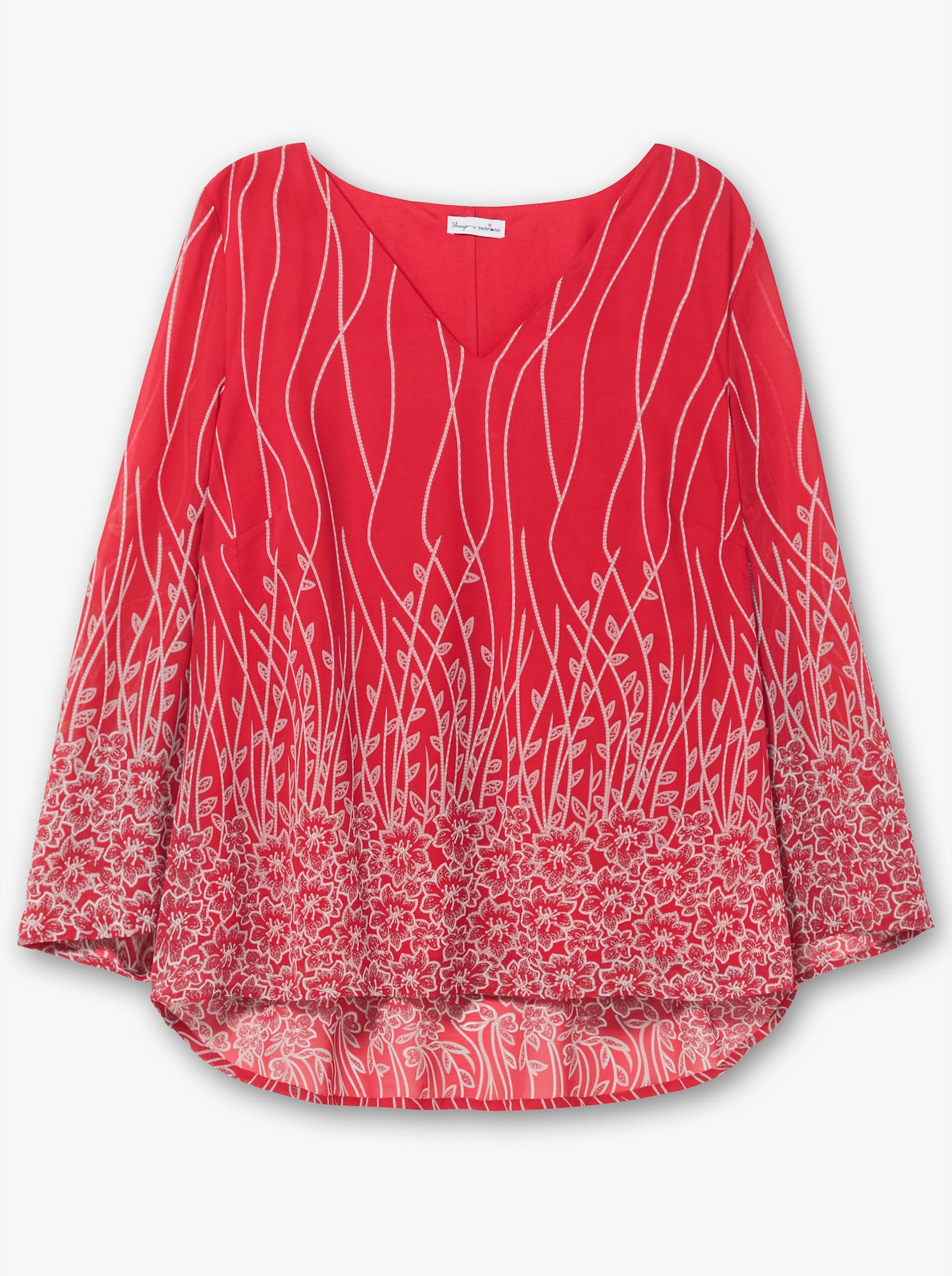 sheego by Joe Browns Tuniek van chiffon, met ondershirt - rood gedessineerd