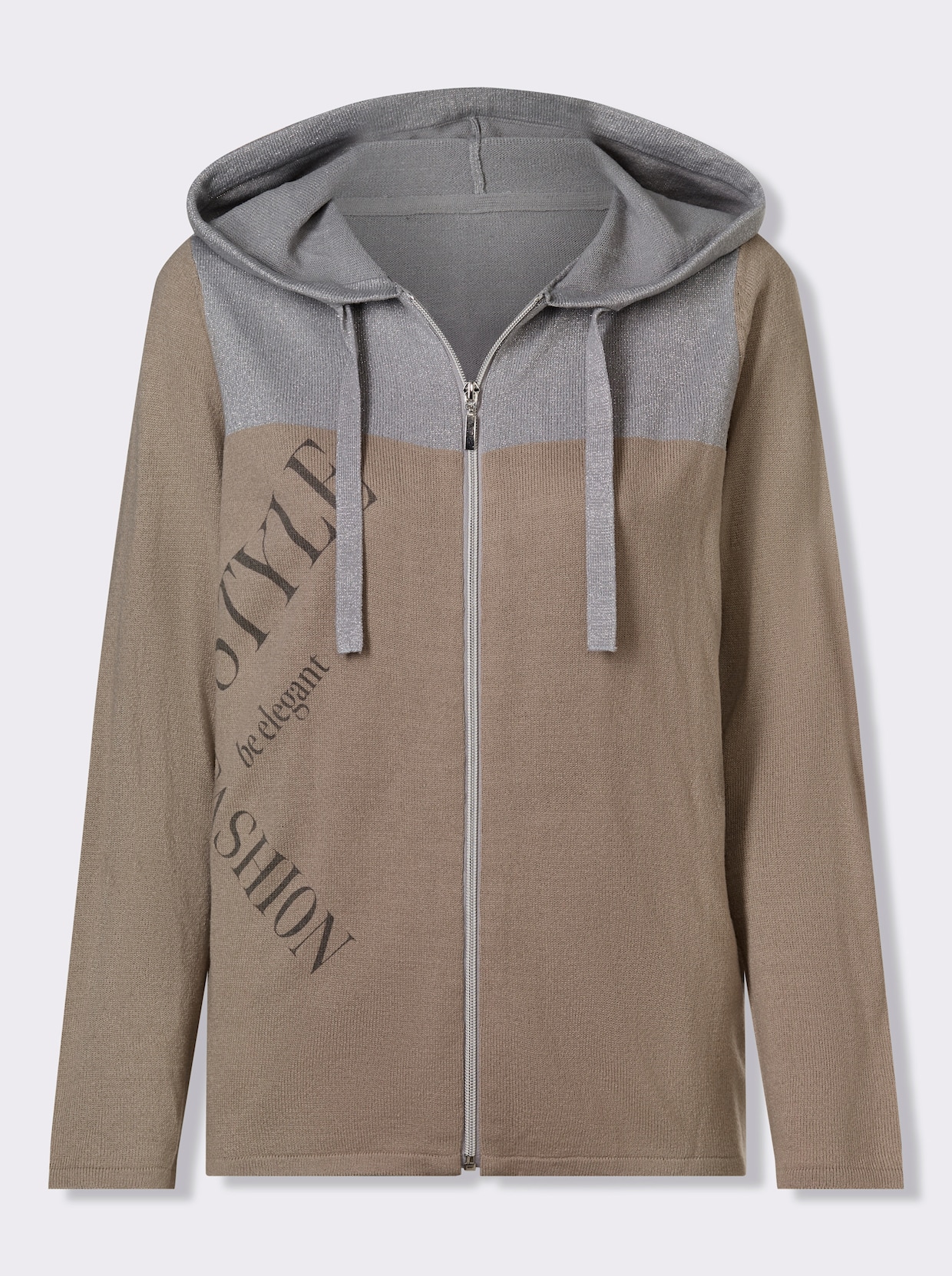 Strickjacke - sesam-steingrau