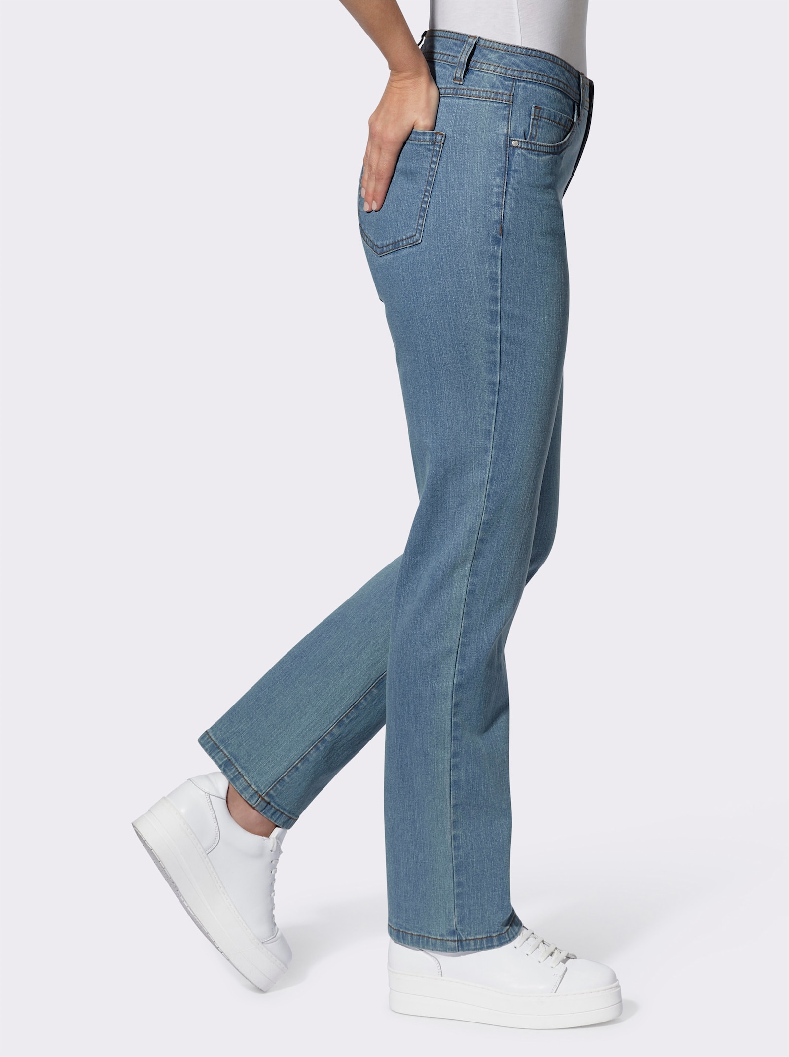 5-Pocket-Jeans mit lässig weiten Beinen - blue-bleached