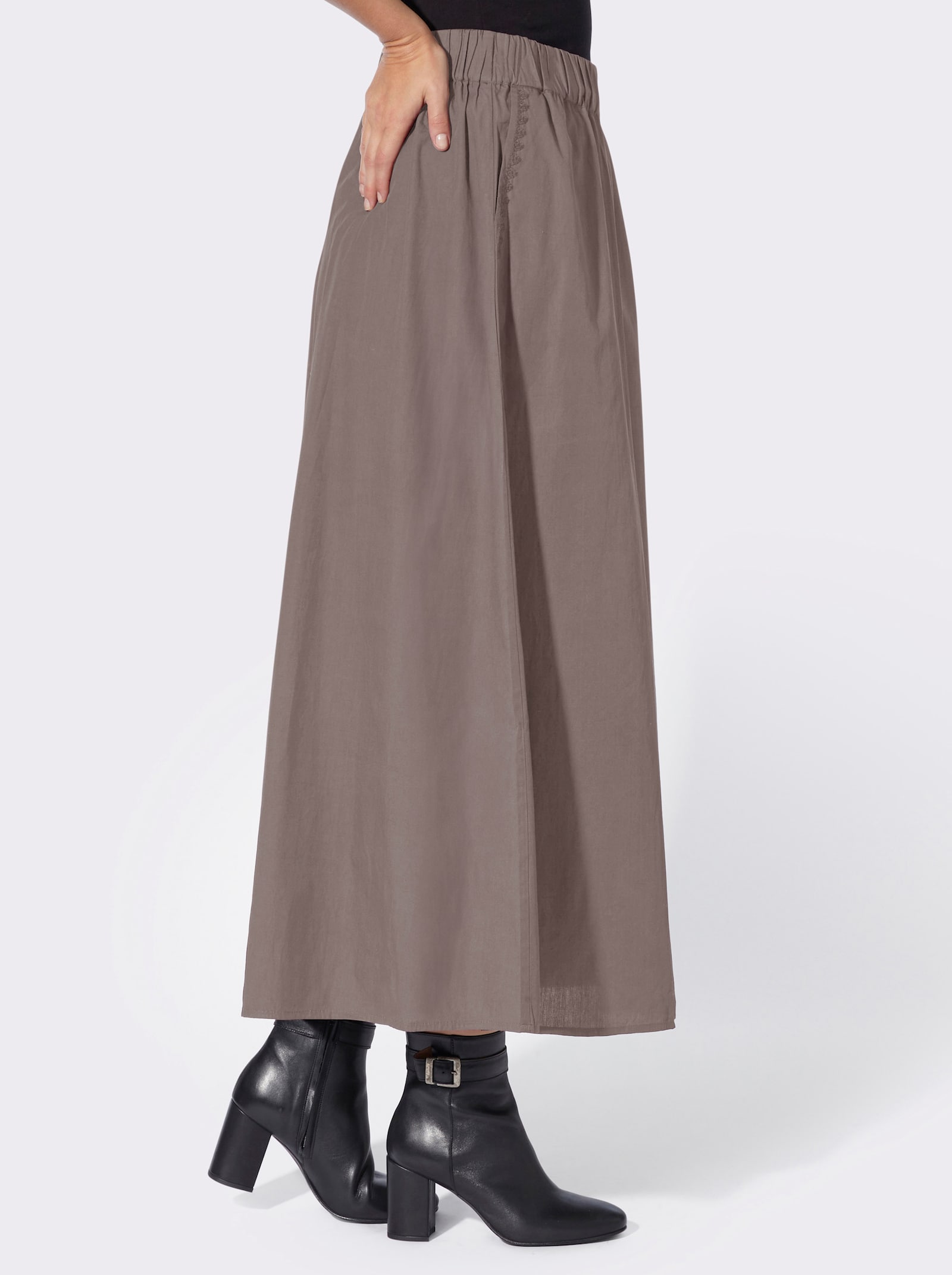 heine A-Linien-Rock mit Dehnbund - dunkeltaupe