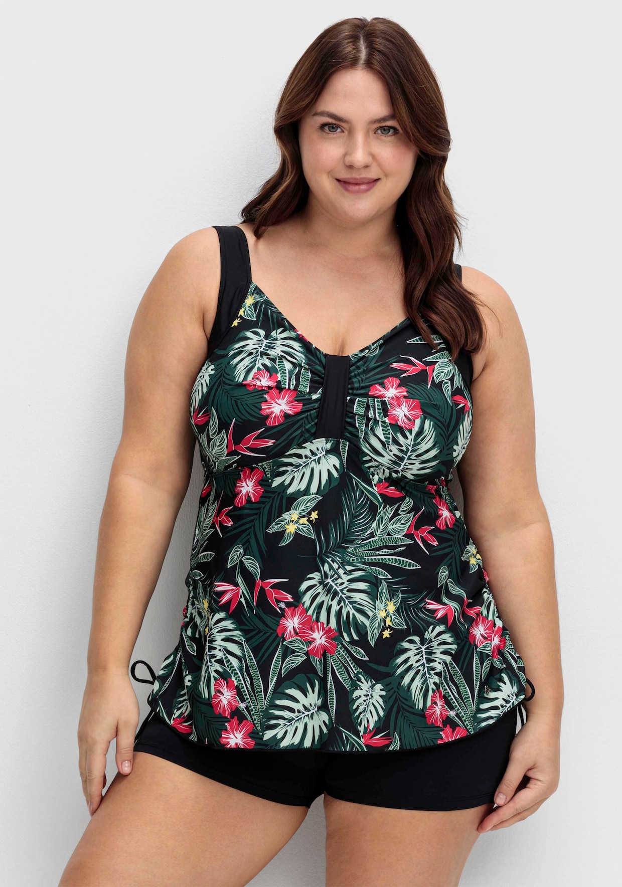 sheego Tankini-bovenstuk - zwart gedessineerd