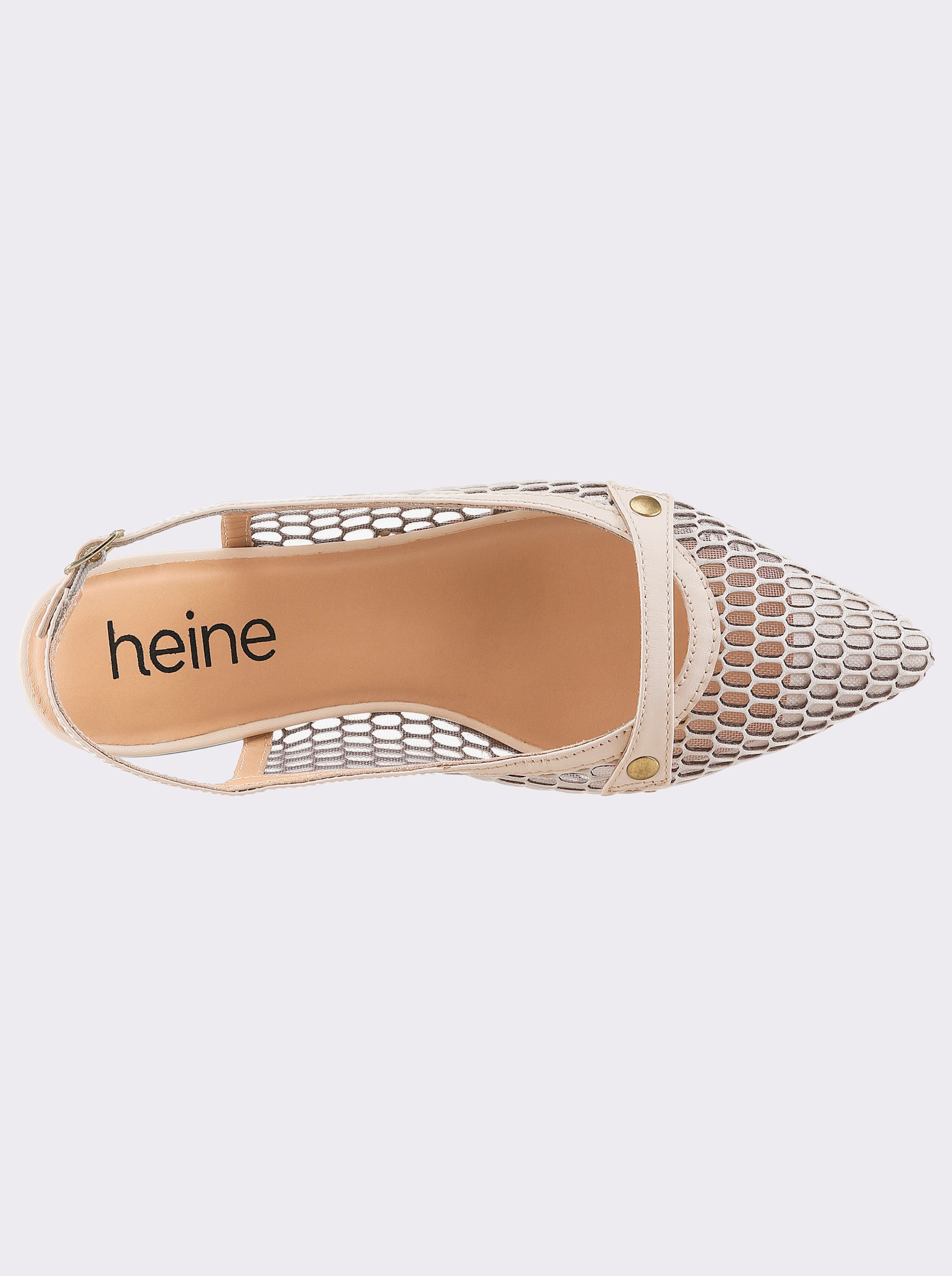 heine Slingsandale mit Lasercut-Muster - creme