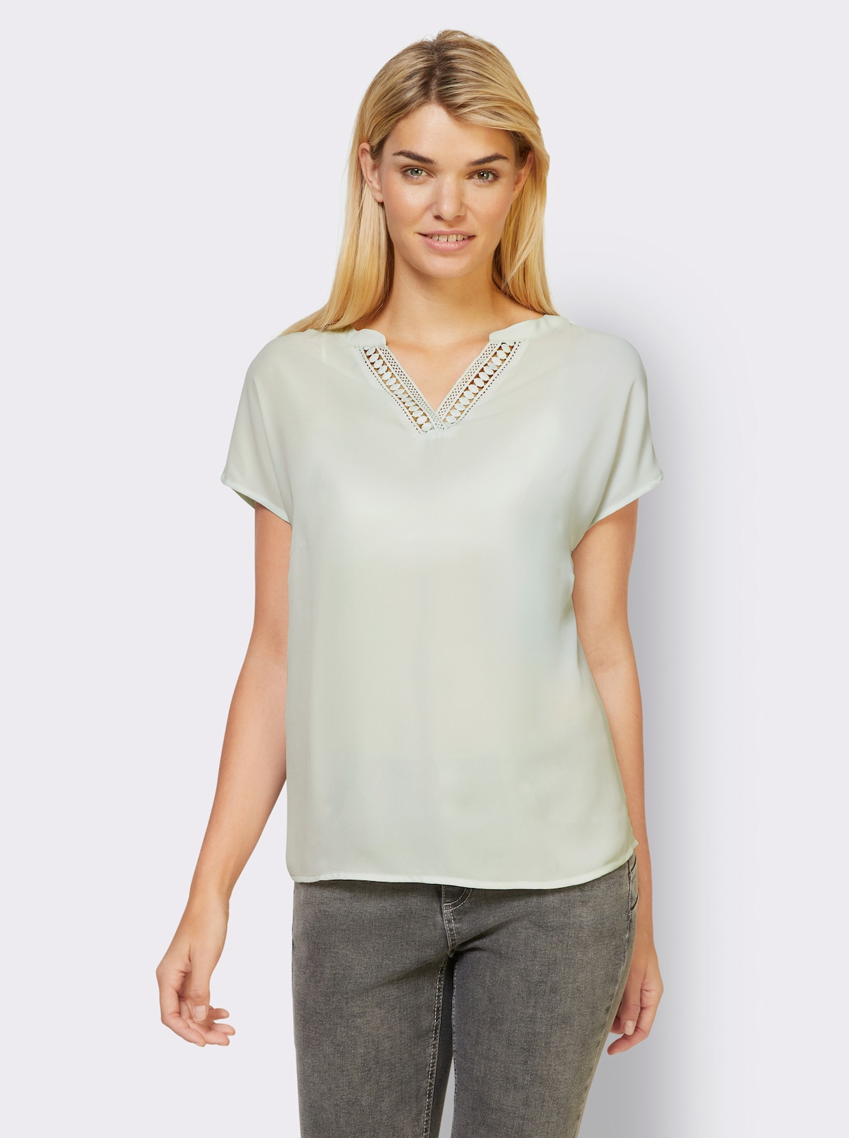 heine Blouse met korte mouwen - zacht mint