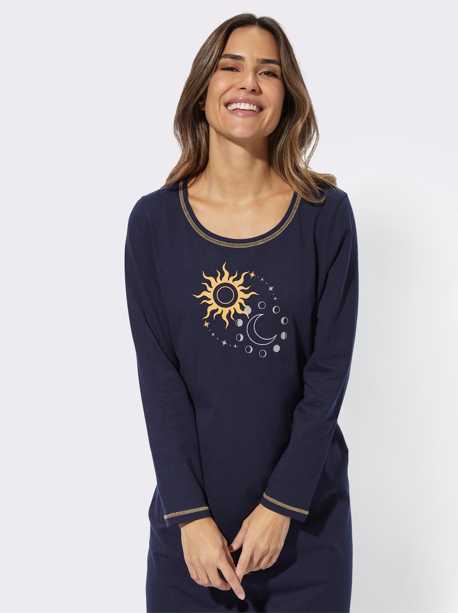 Nachthemd in Single-Jersey-Qualität - marine