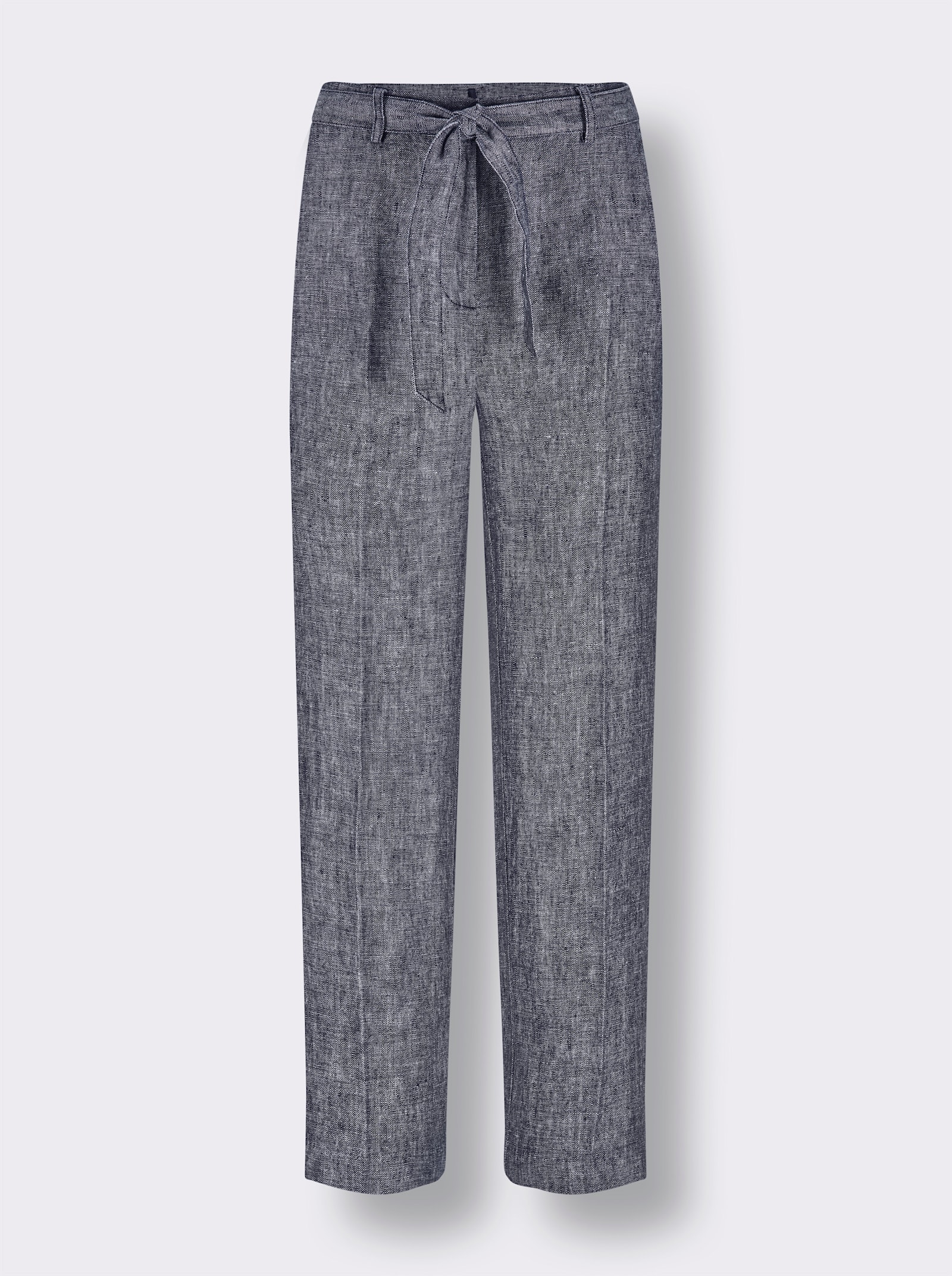 CREATION L PREMIUM Leinenhose mit Bindegürtel - marine