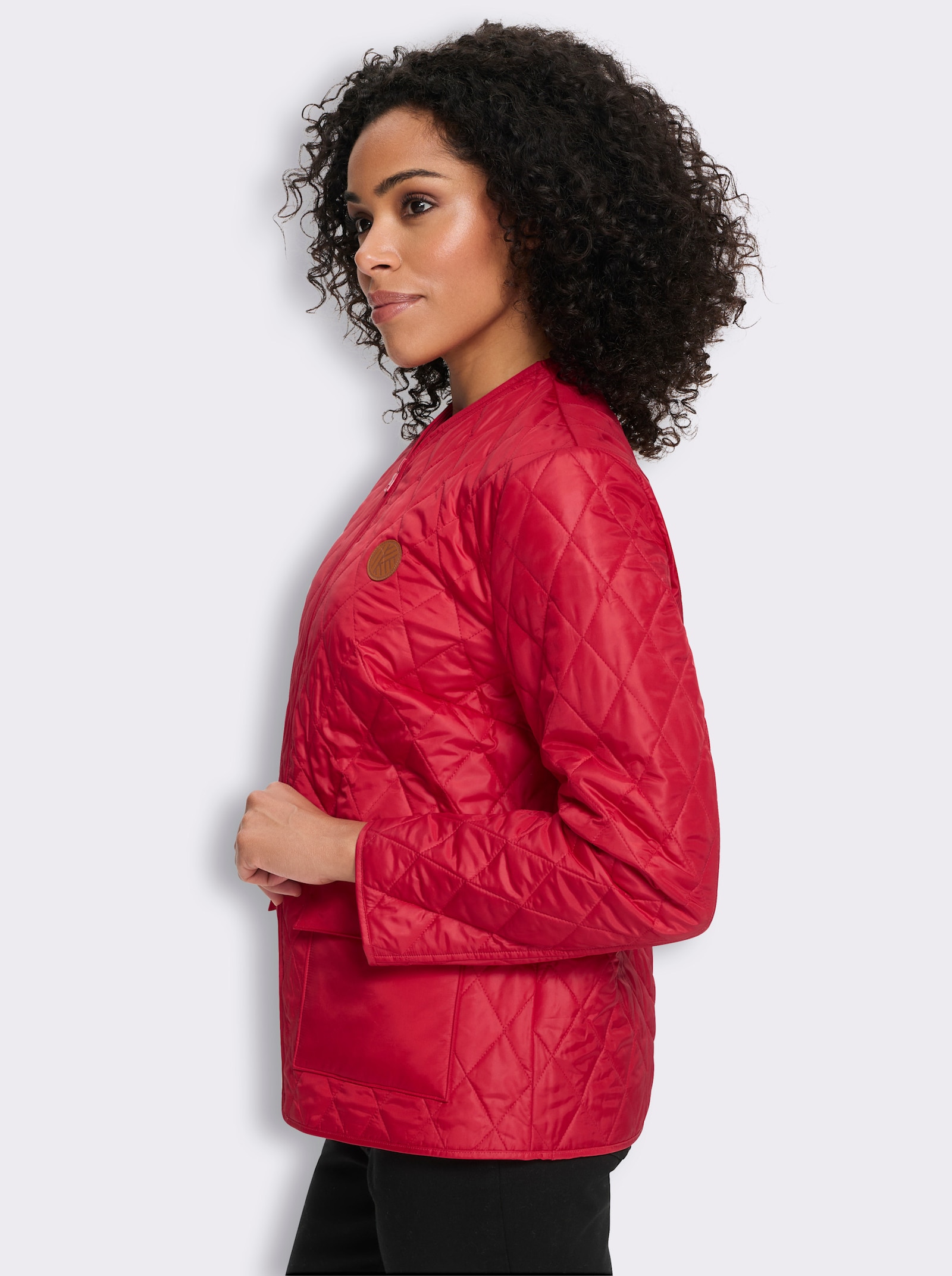 Steppjacke mit V-Ausschnitt - rot