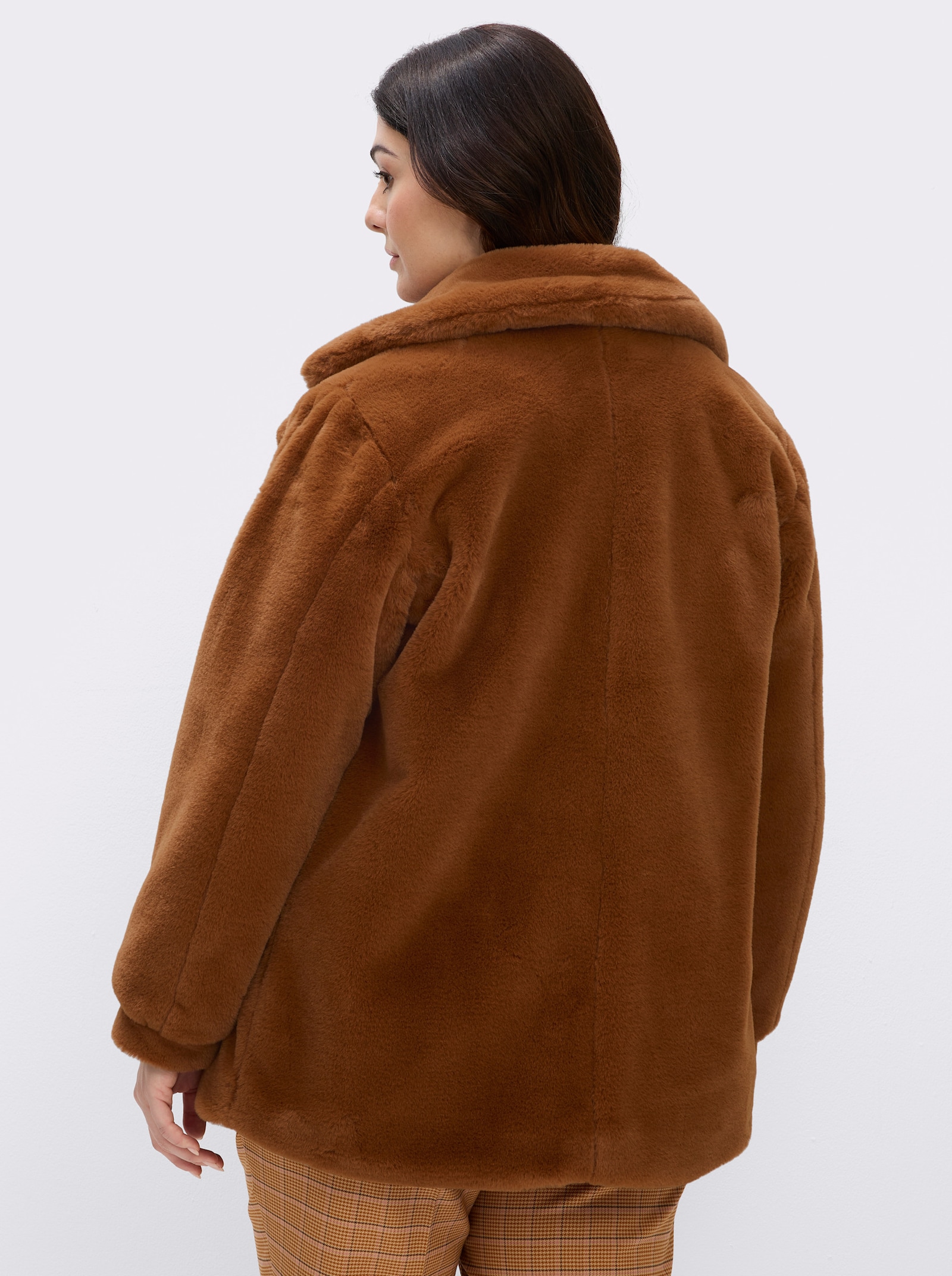 sheego Kurzjacke mit Reverskragen - cognac
