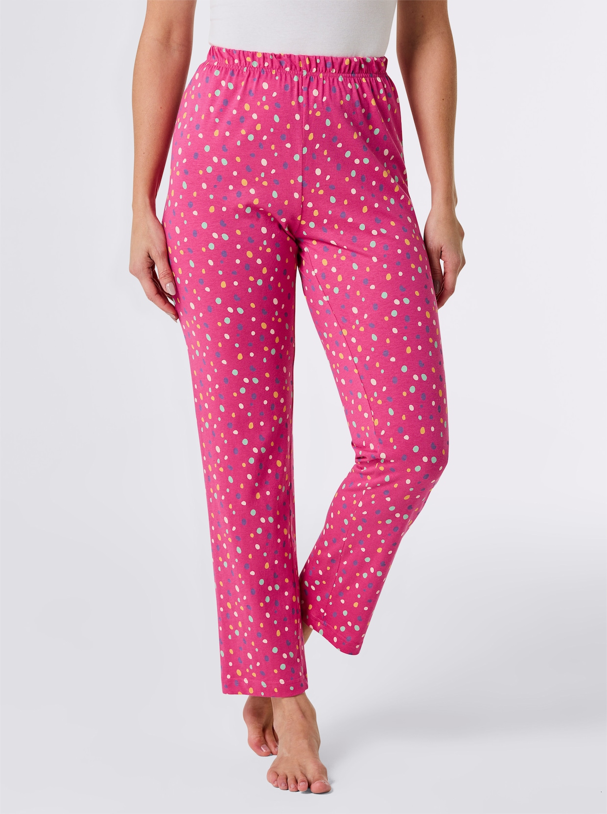 wäschepur Pyjama-Broek - fuchsia geprint