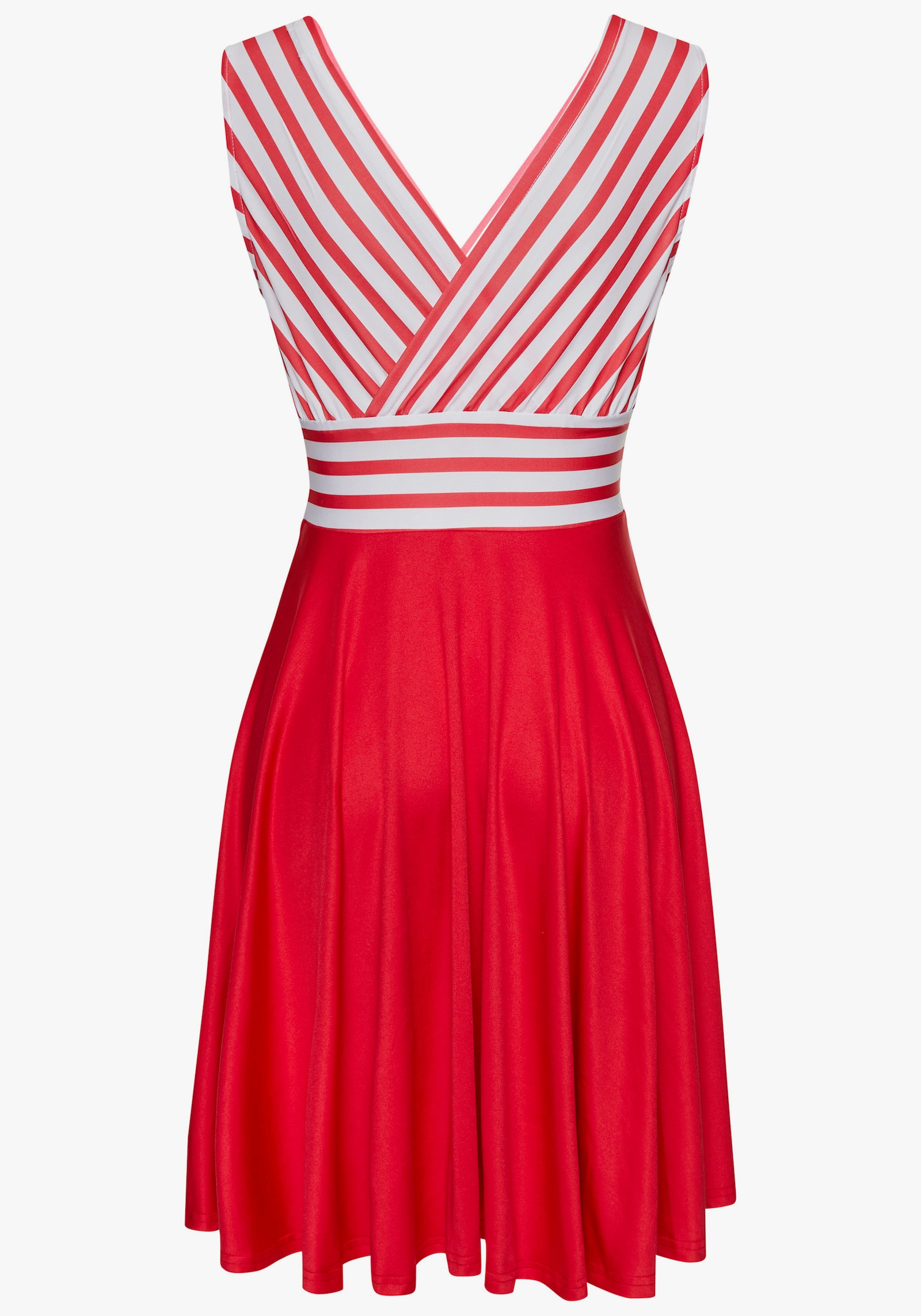 LASCANA Sommerkleid - weiss-rot gestreift