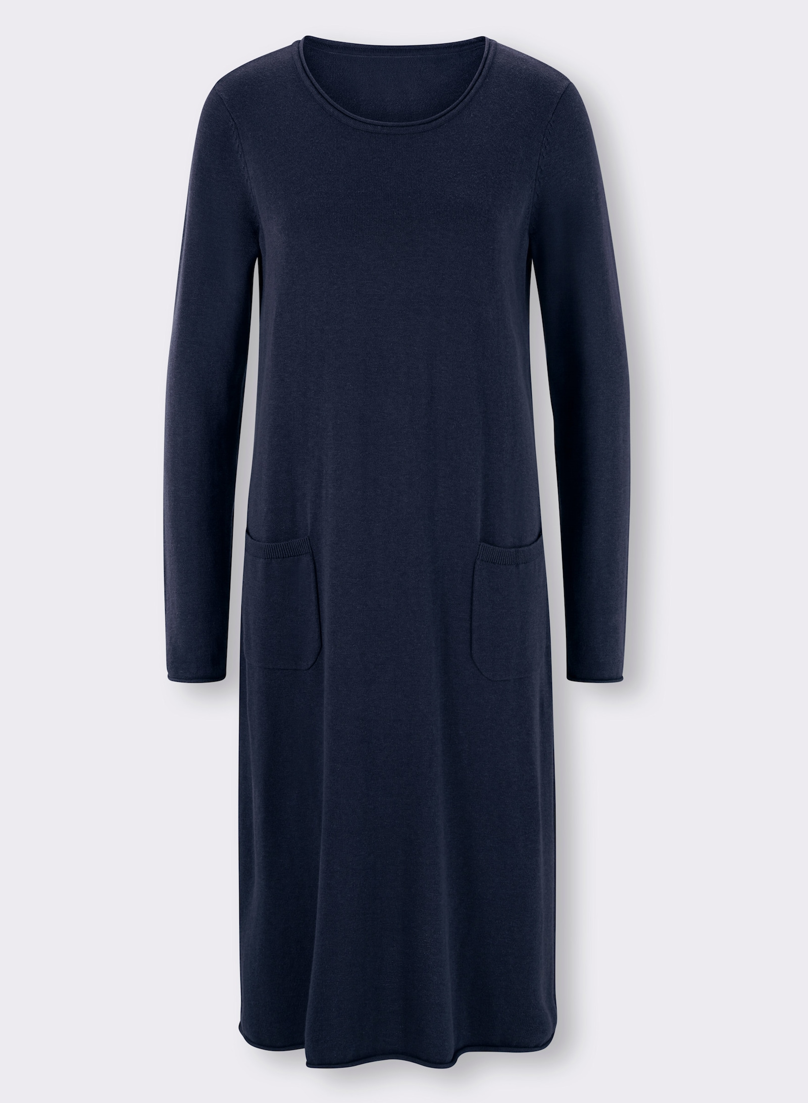 heine Strickkleid im Viskose-Baumwoll-Mix - marine