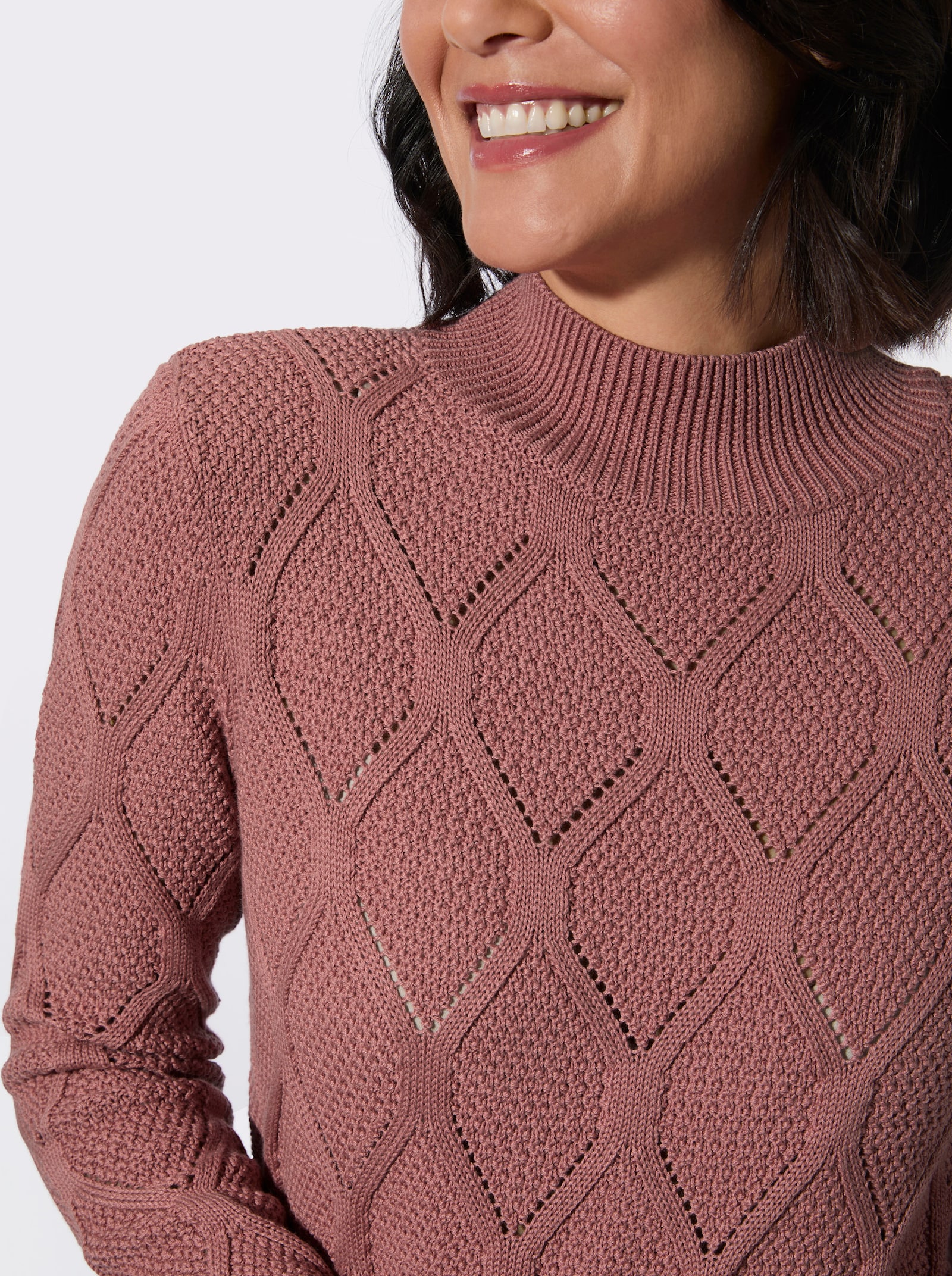 Stehkragenpullover - rosenholz