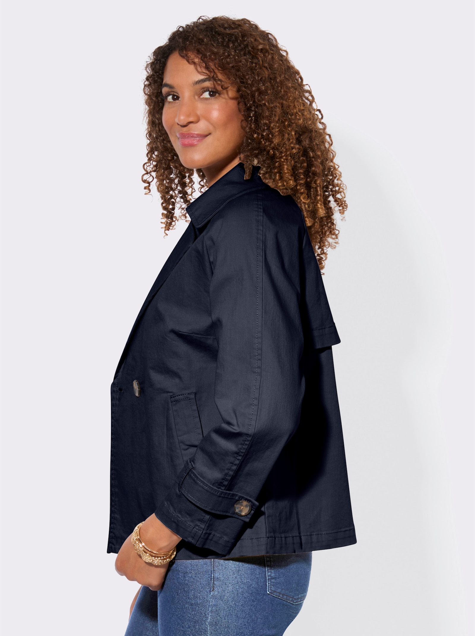 Jacke mit Reverskragen - marine