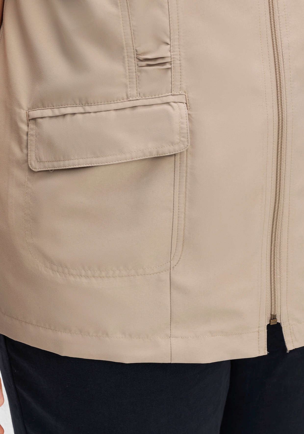 Longweste aus Microfaser - beige