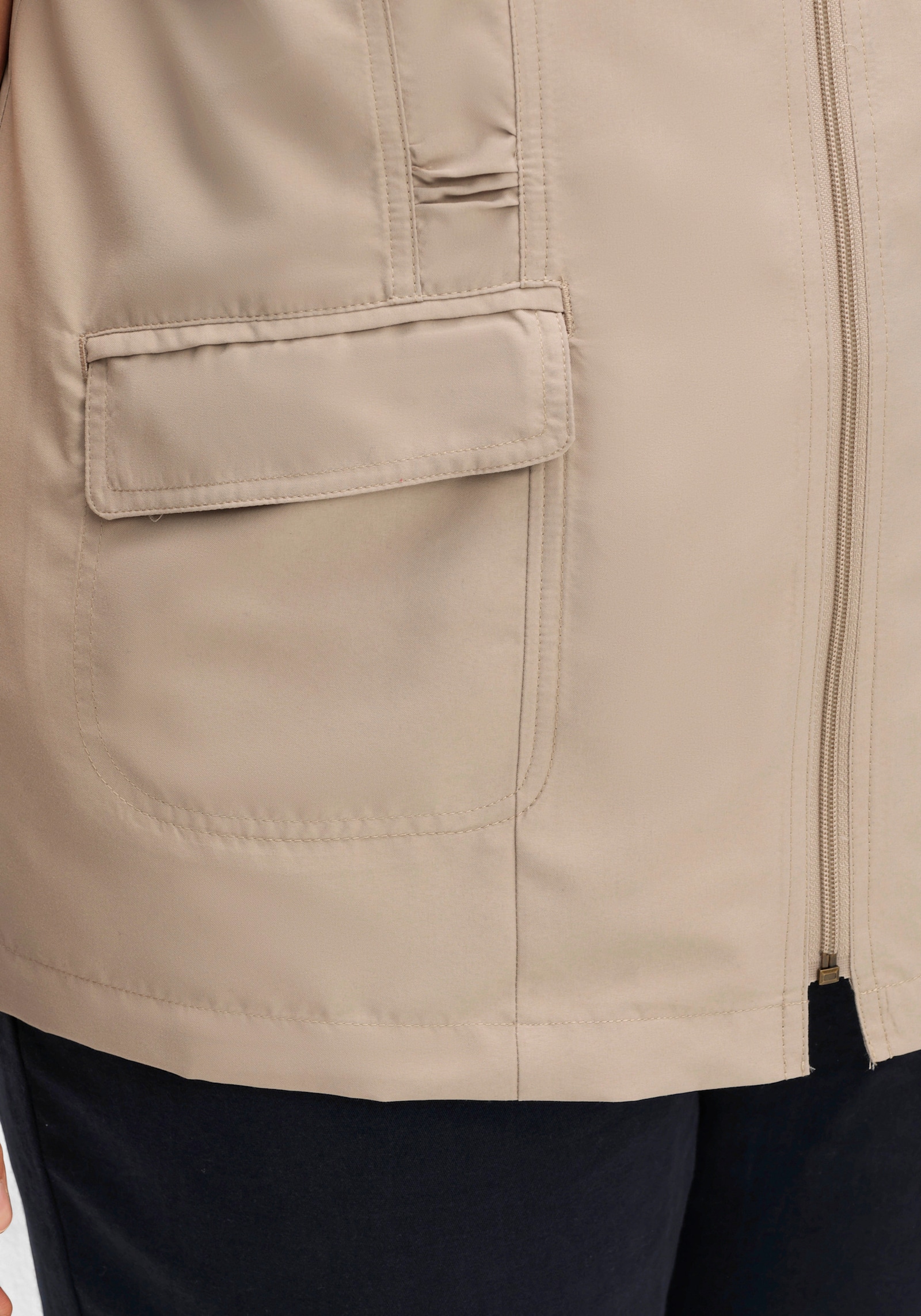 Longweste aus Microfaser - beige