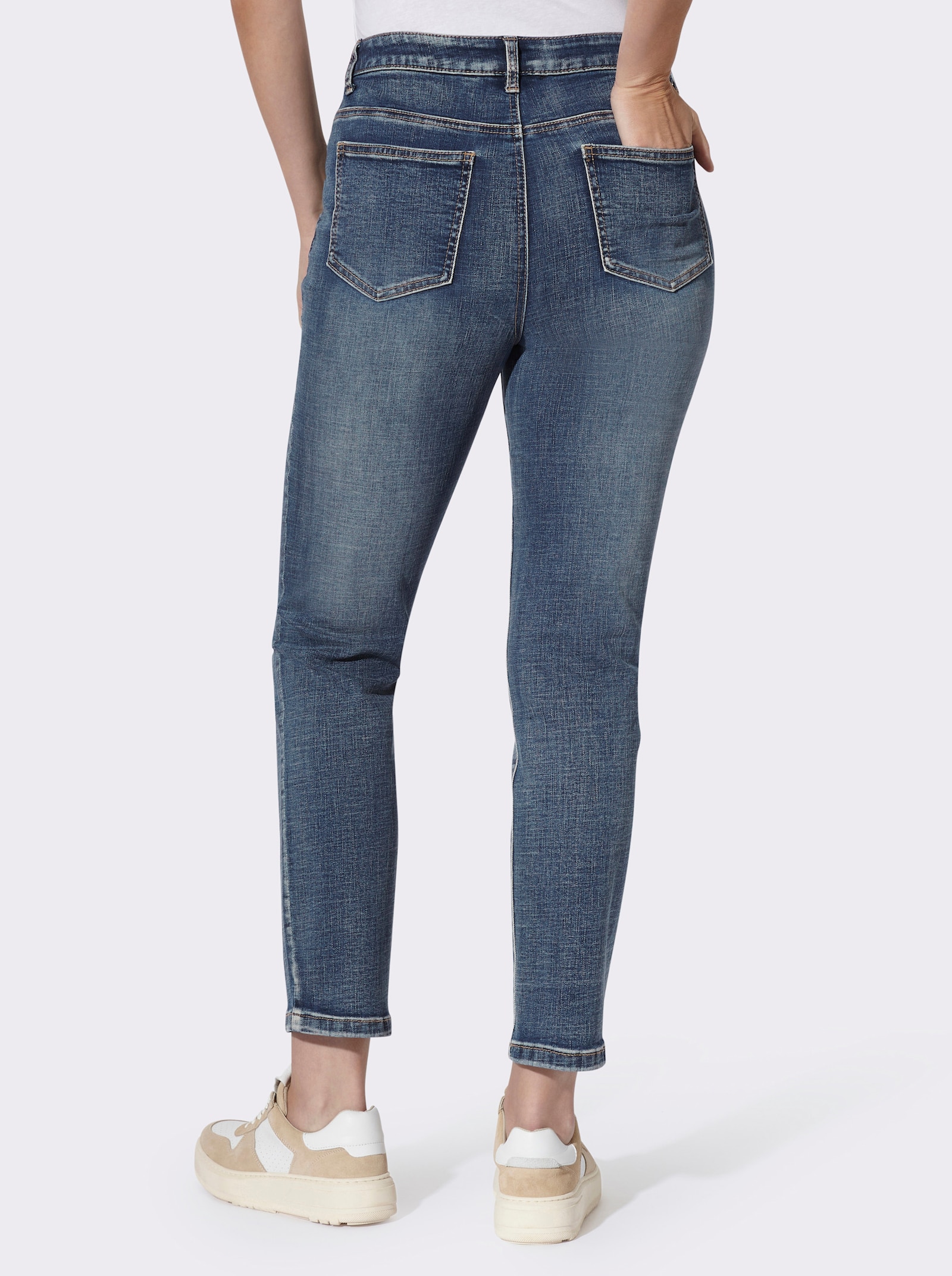 heine Jeans mit Foliendruck - blue-stone-washed
