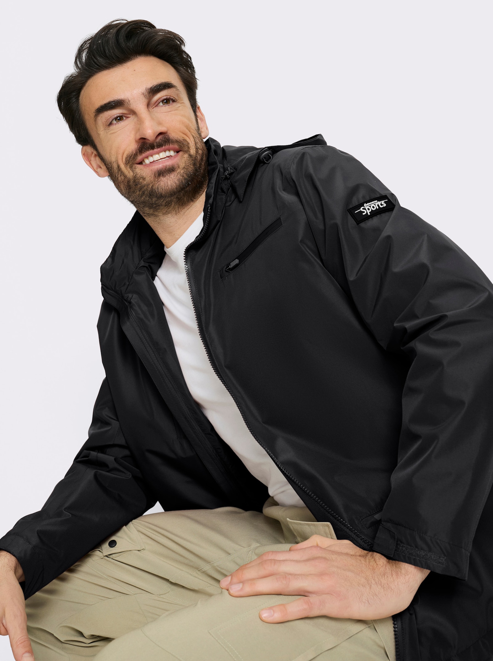 Catamaran Sports Funktionsjacke mit Tunnelzug am Saum - schwarz