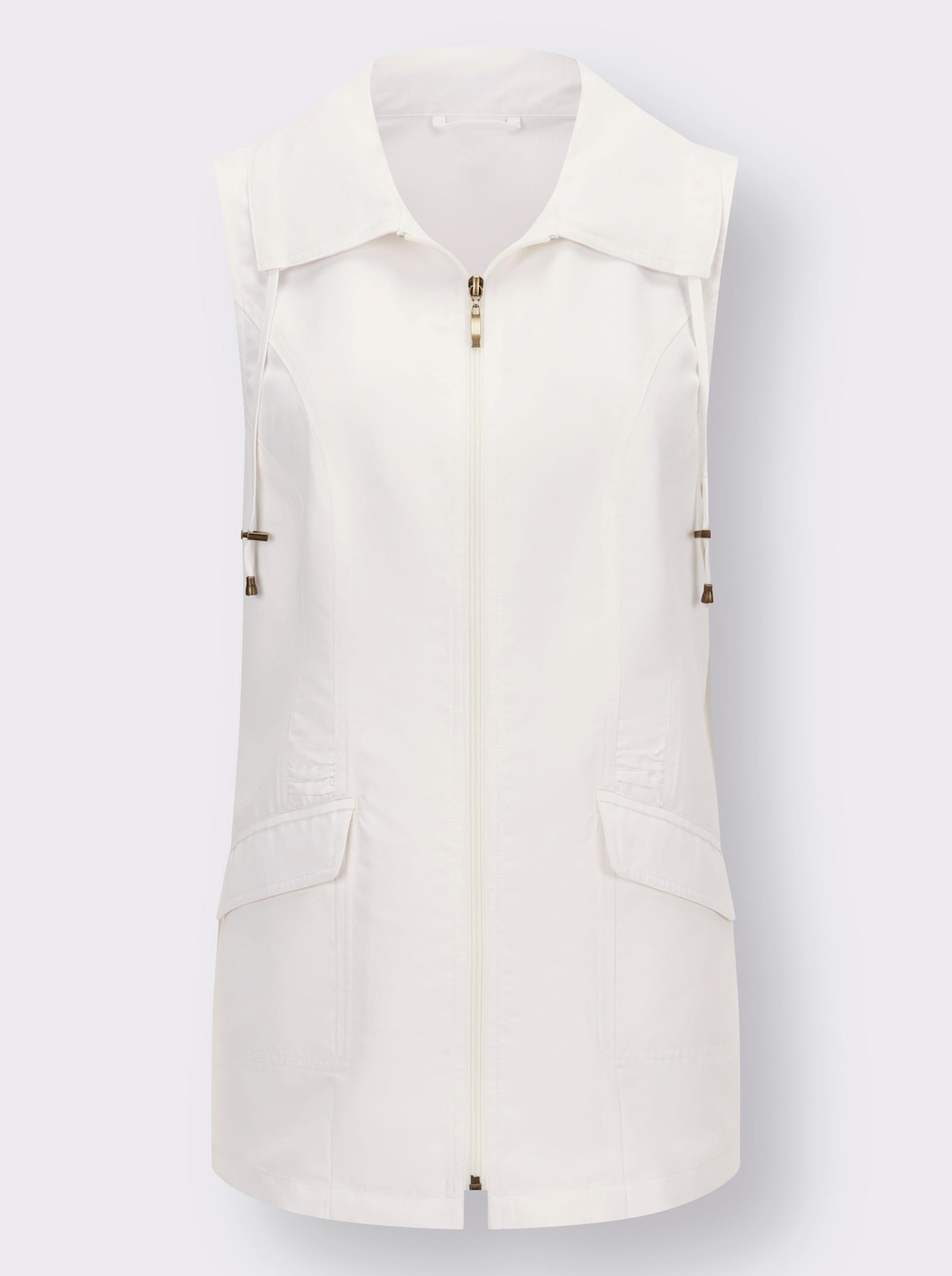 Longweste aus Microfaser - ecru