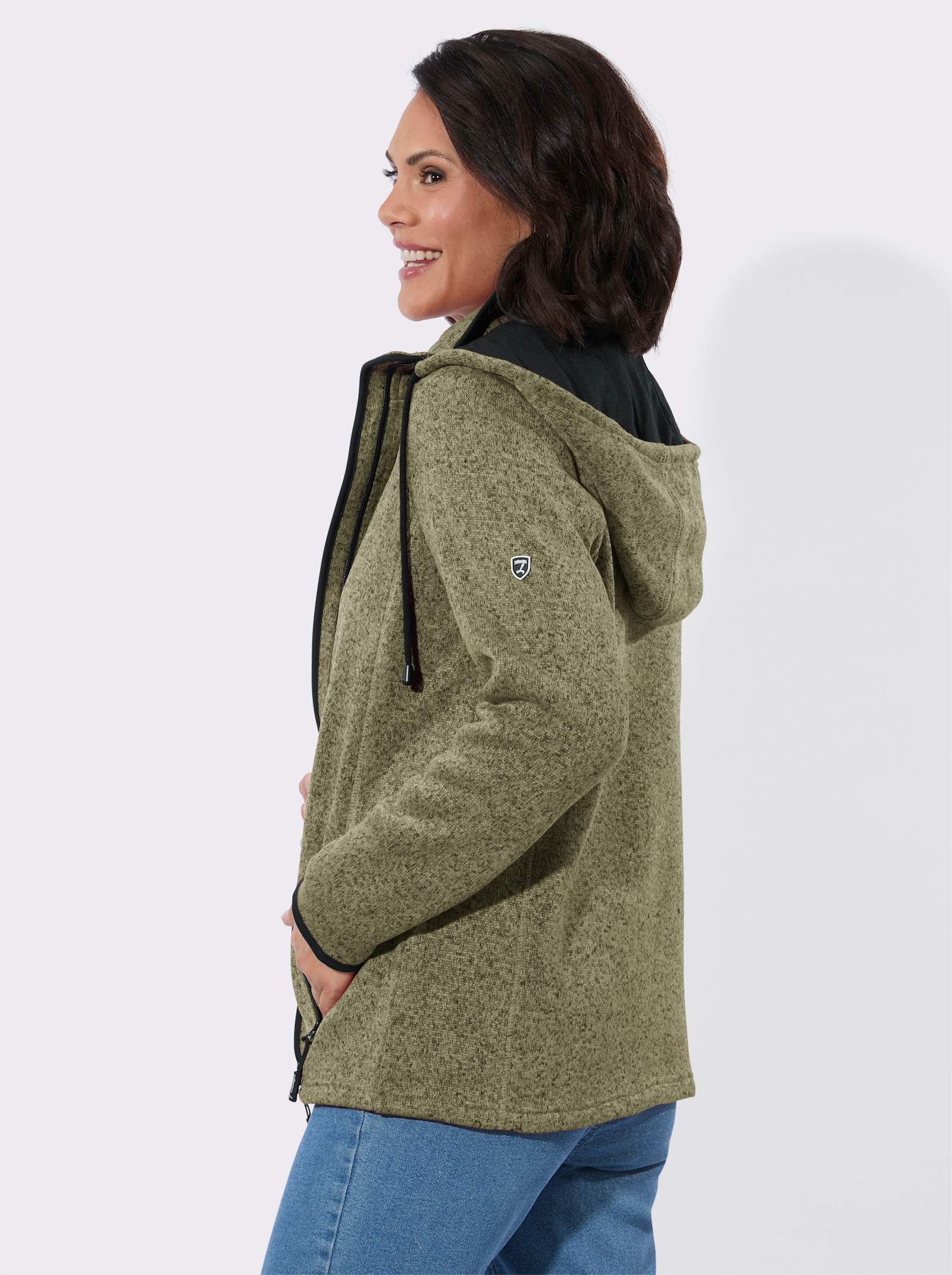 Fleecejacke mit Antipilling-Ausrüstung - schilf-meliert