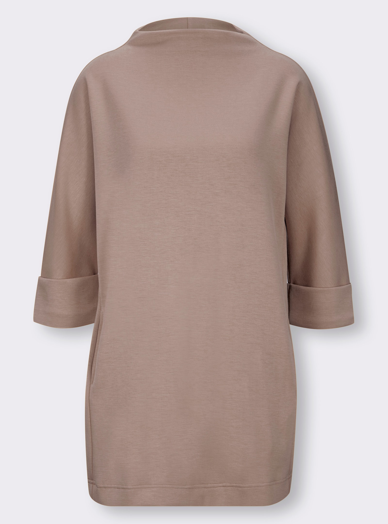 heine Longshirt mit seitlichen Taschen - taupe