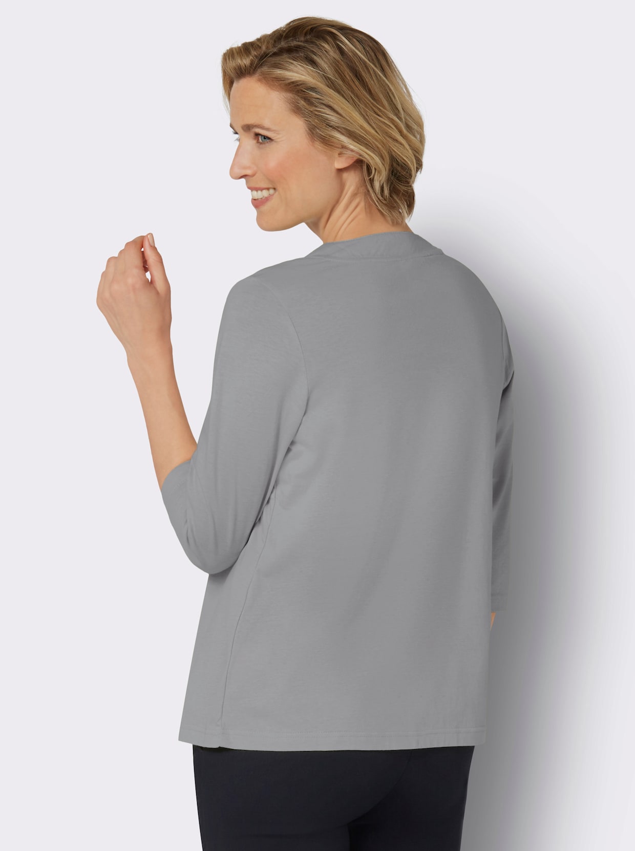 2-in-1-shirt - steengrijs